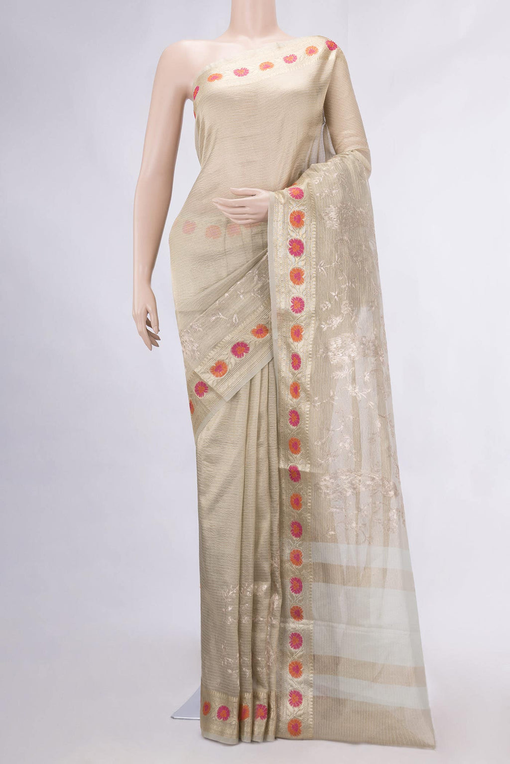 Grey Dual Tone Kota Silk Saree
