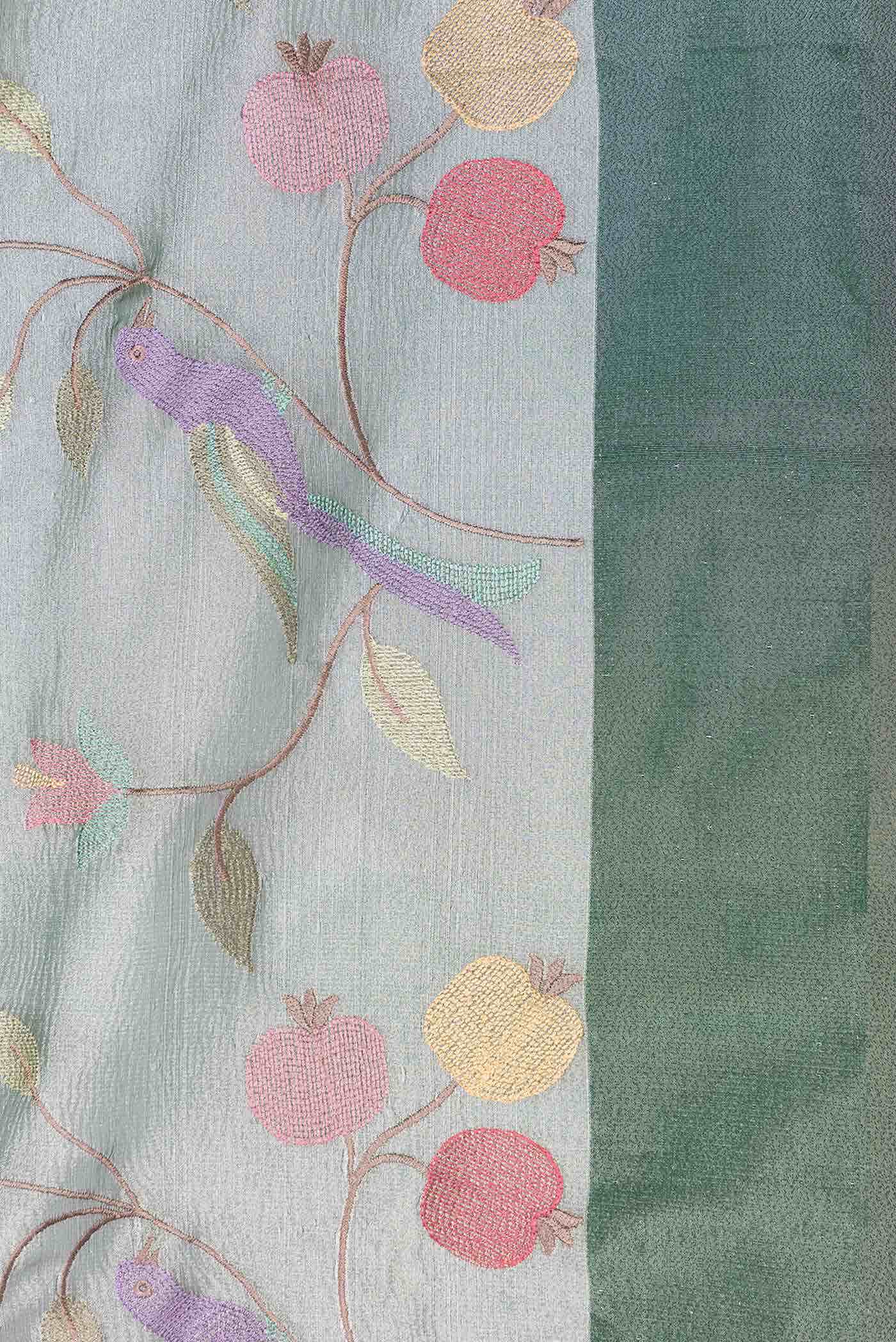 Grey Dual Tone Kota Silk Saree