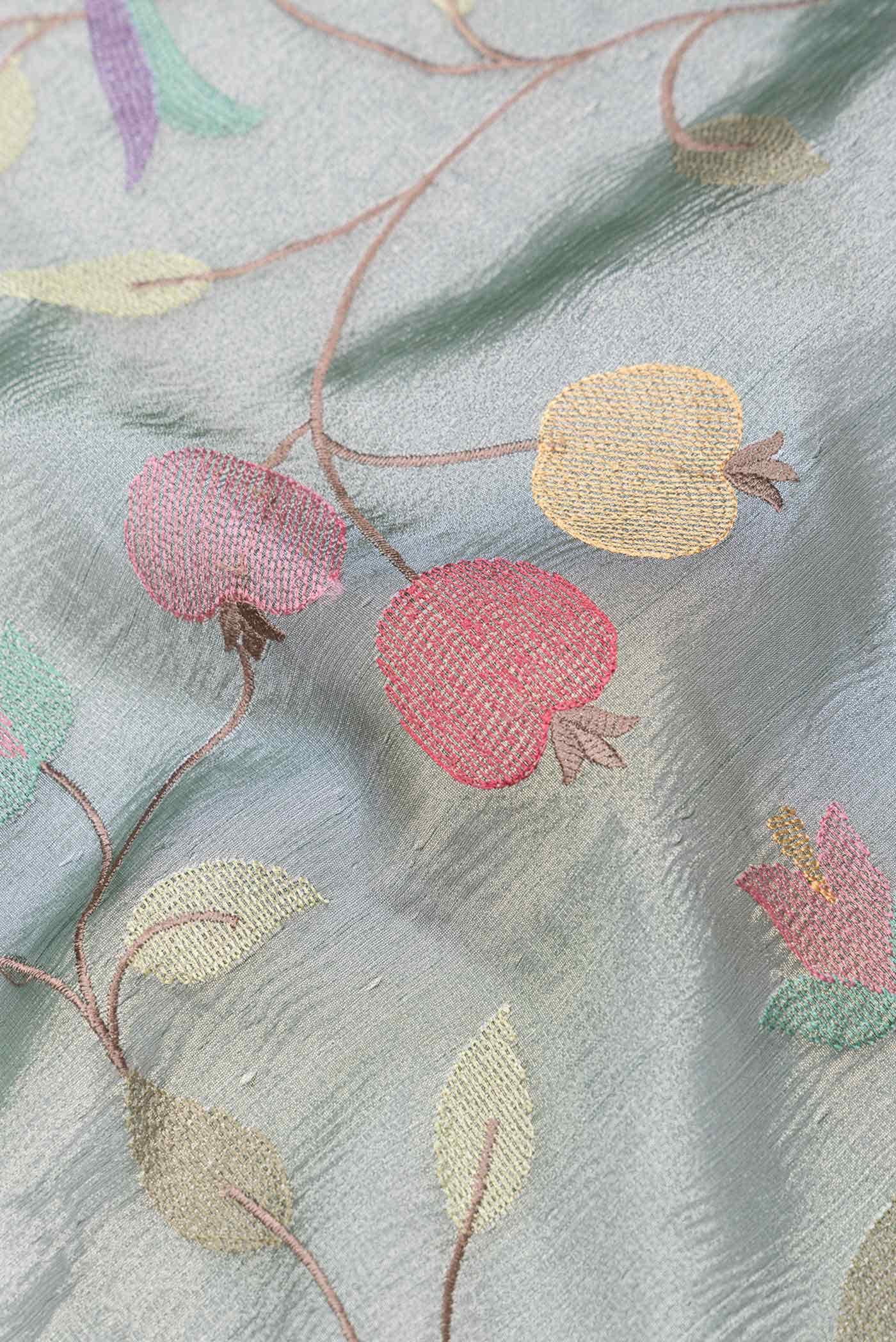 Grey Dual Tone Kota Silk Saree