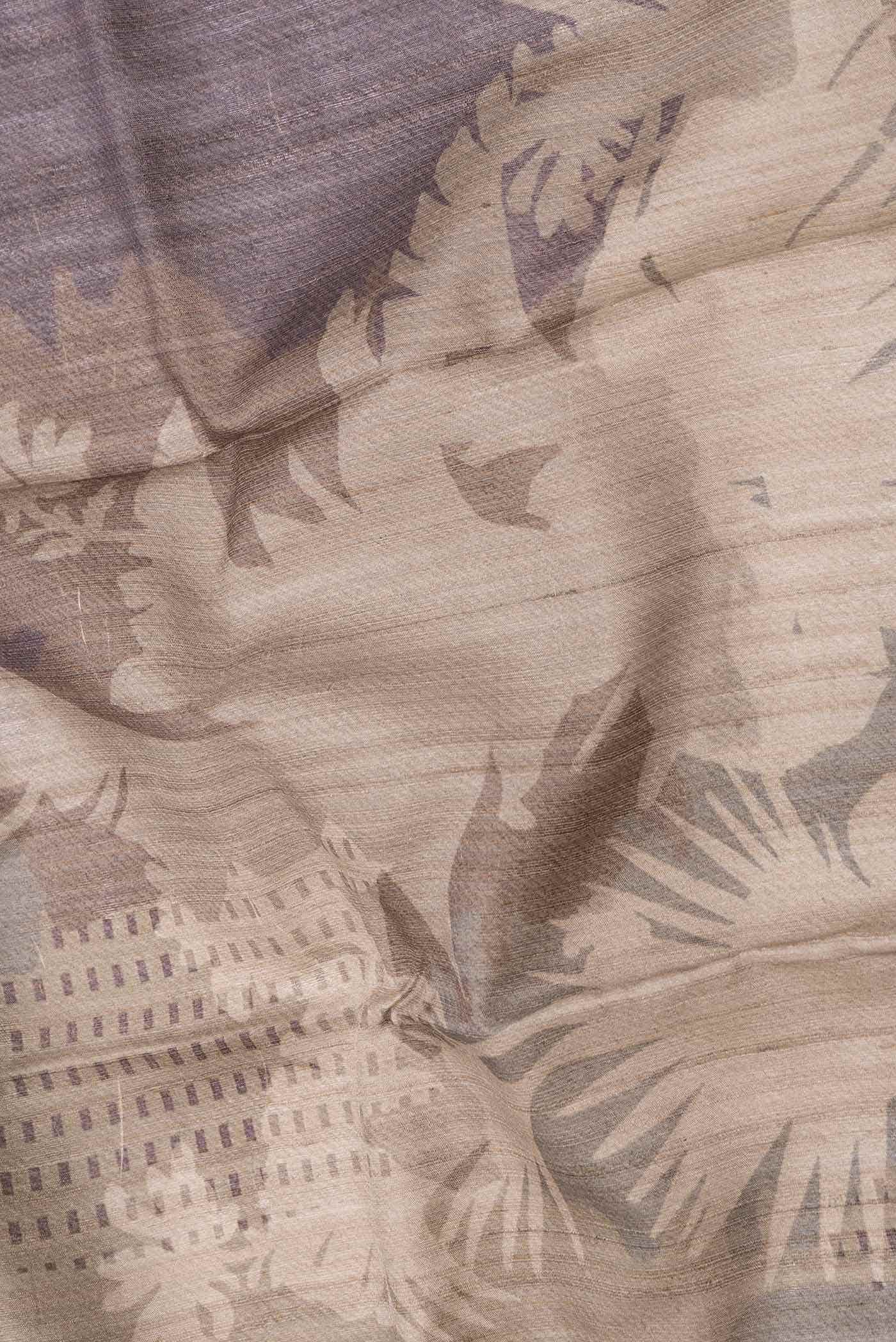 Dark Beige Dual Tone Tussar Silk Saree