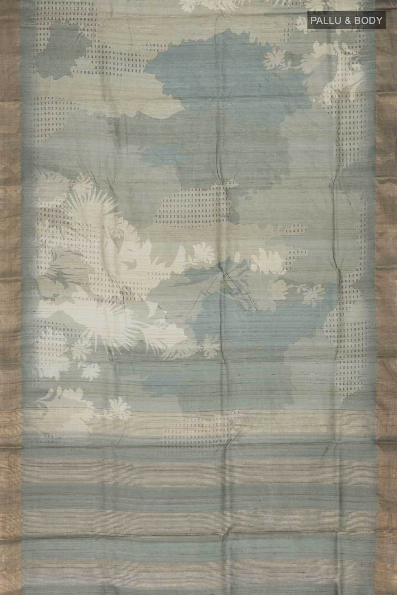 Green Bhagalpuri Tussar Silk Saree