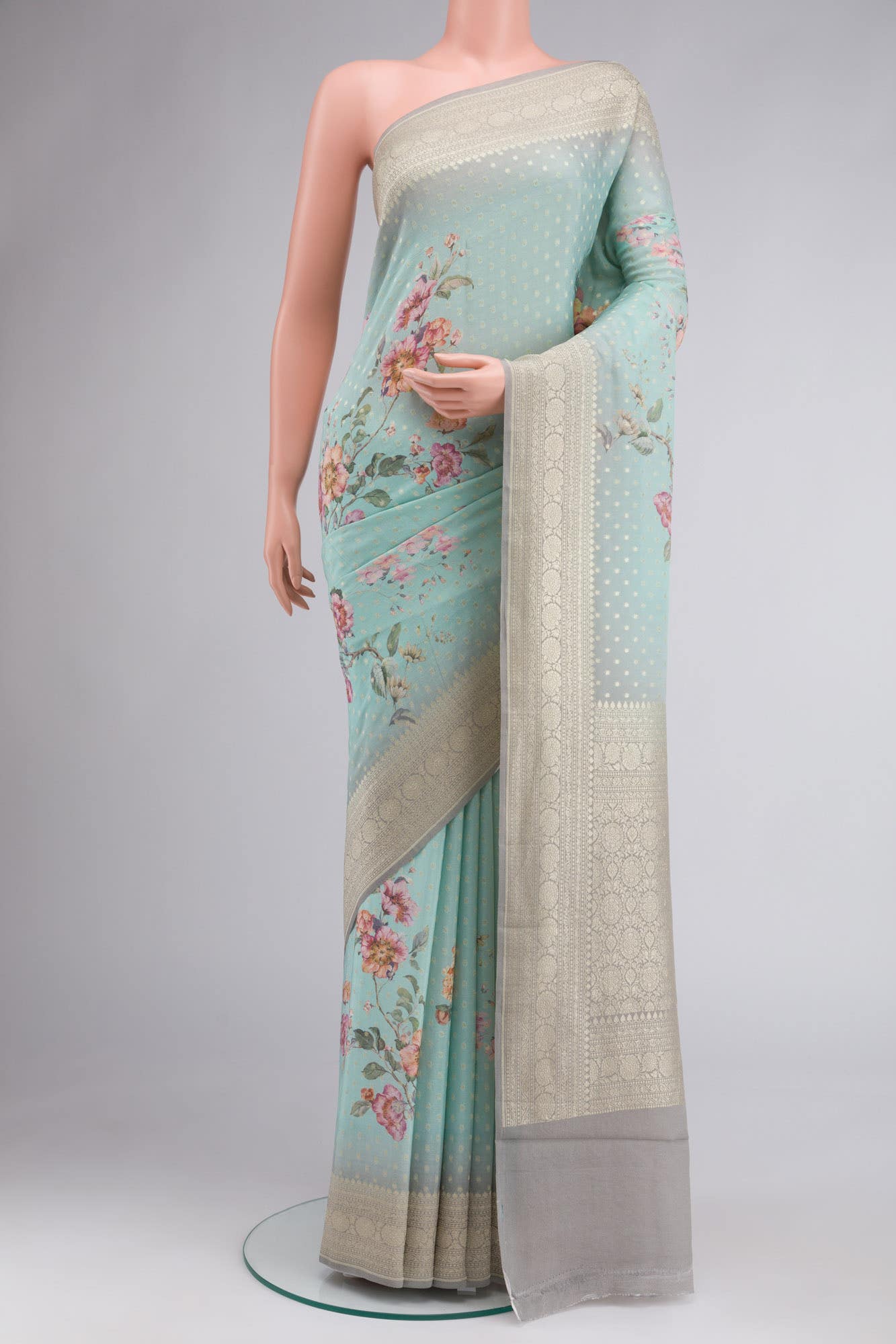 Blue Banarasi Georgette Saree