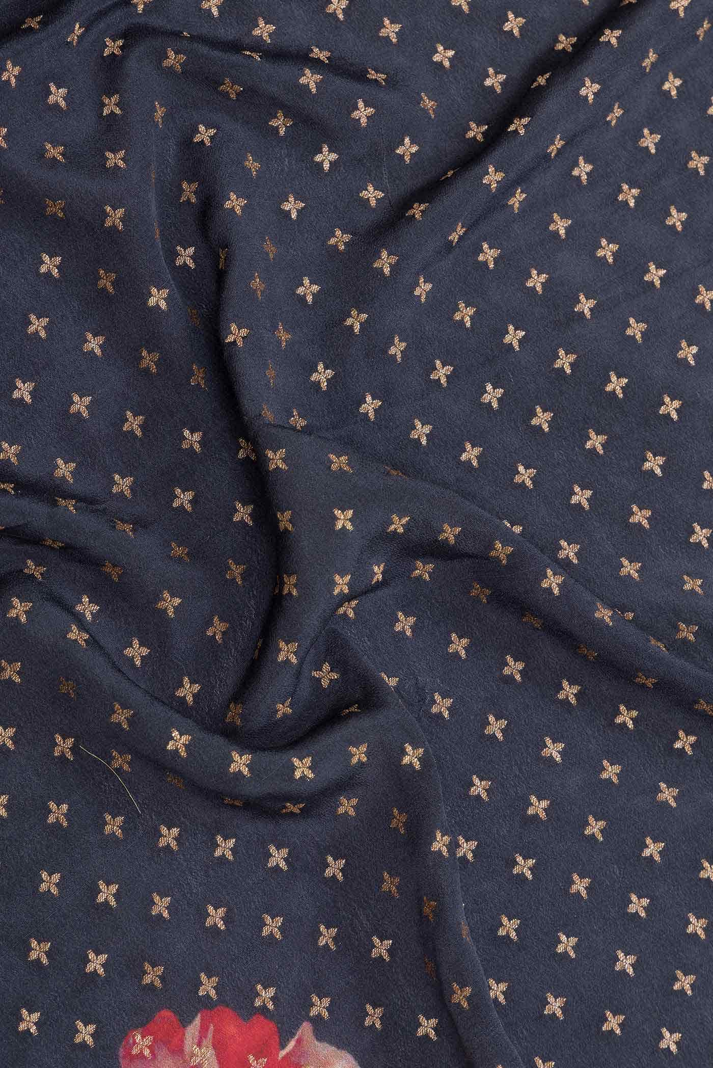 Navy Blue Dual Tone Banarasi Georgette Saree