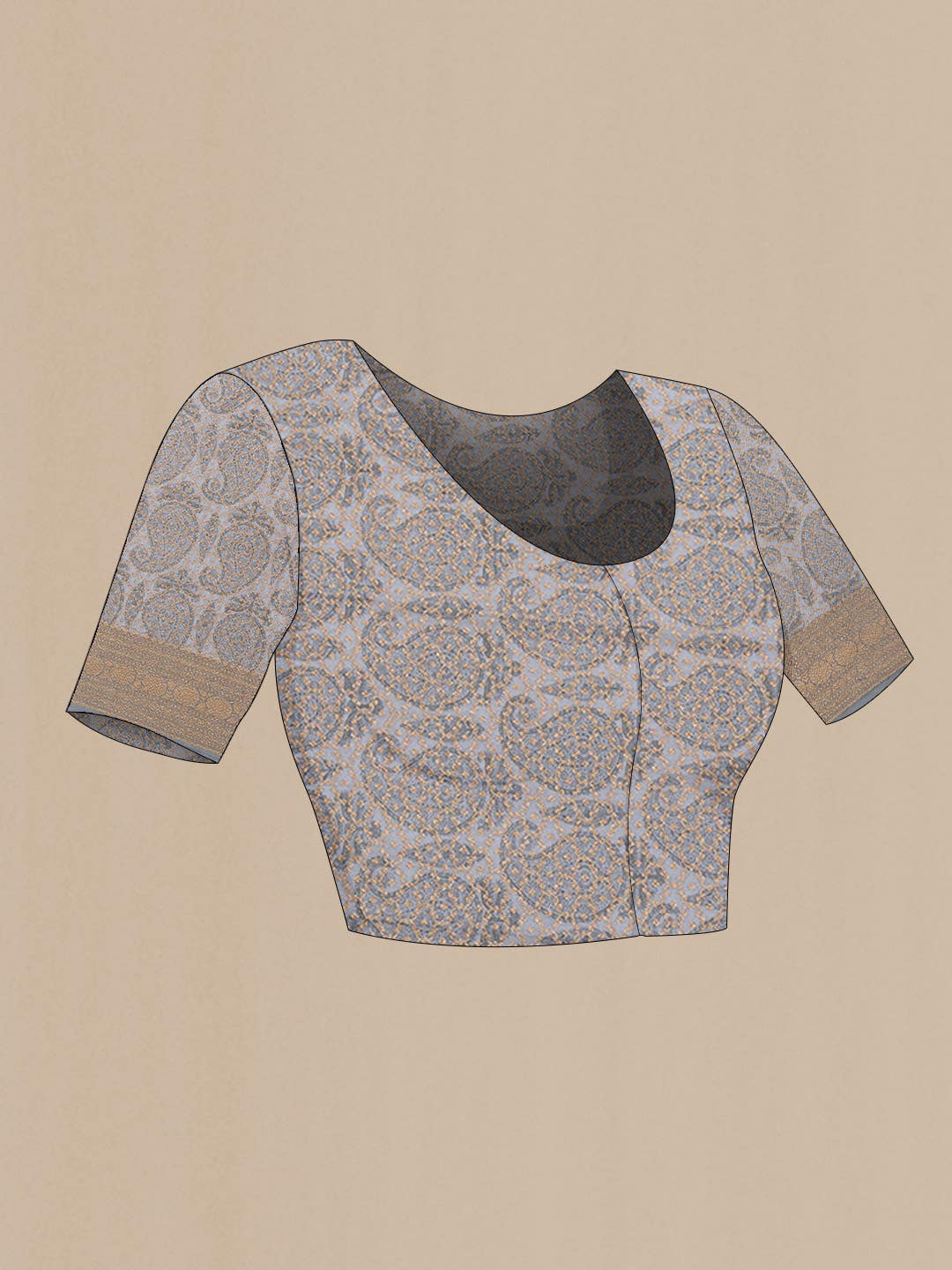 Grey Dual Tone Banarasi Georgette Saree