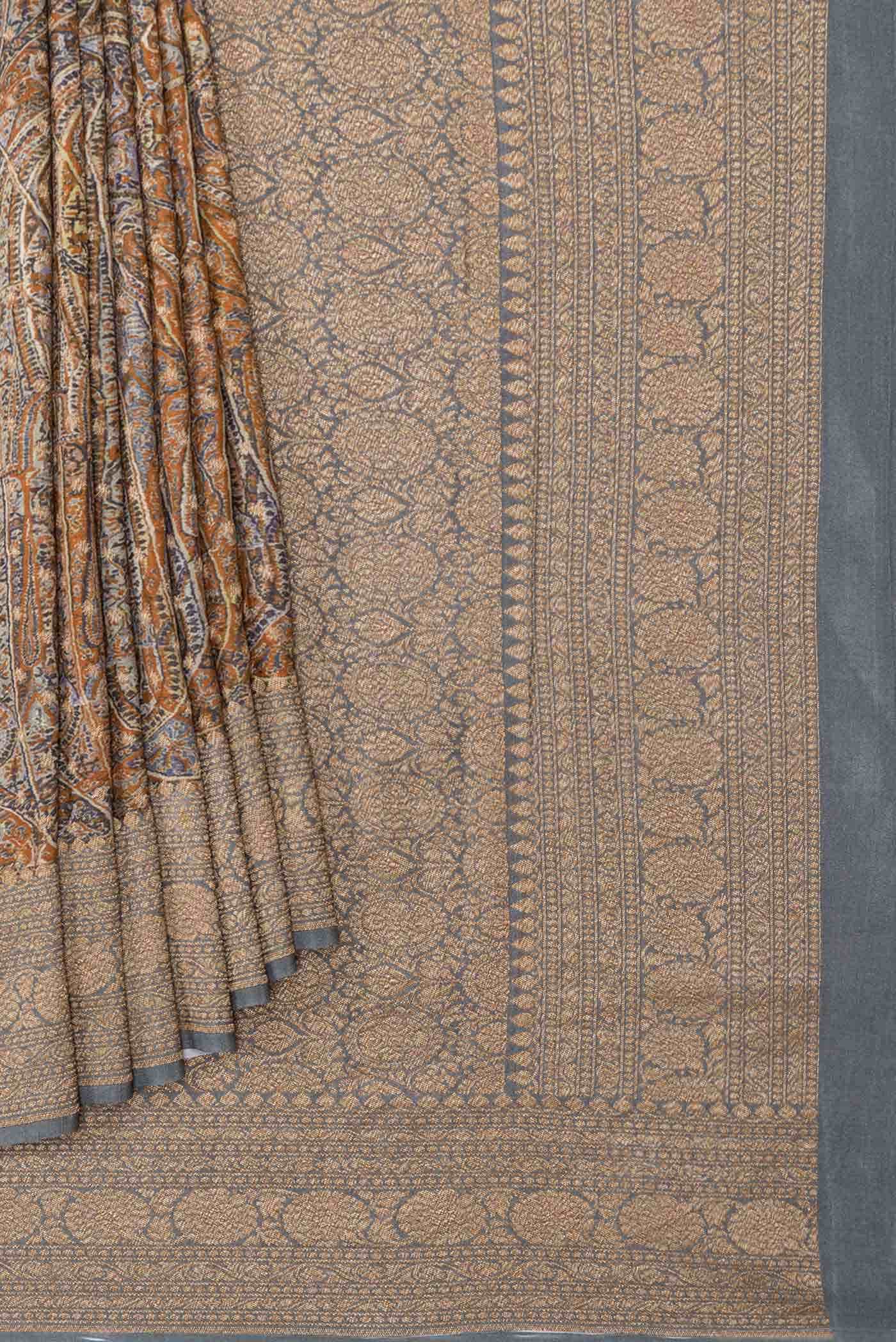 Grey Dual Tone Banarasi Georgette Saree