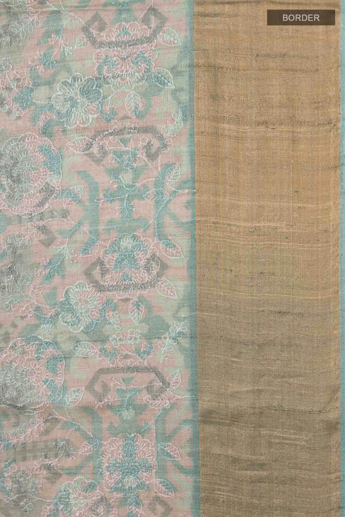 Green Bhagalpuri Tussar Silk Saree