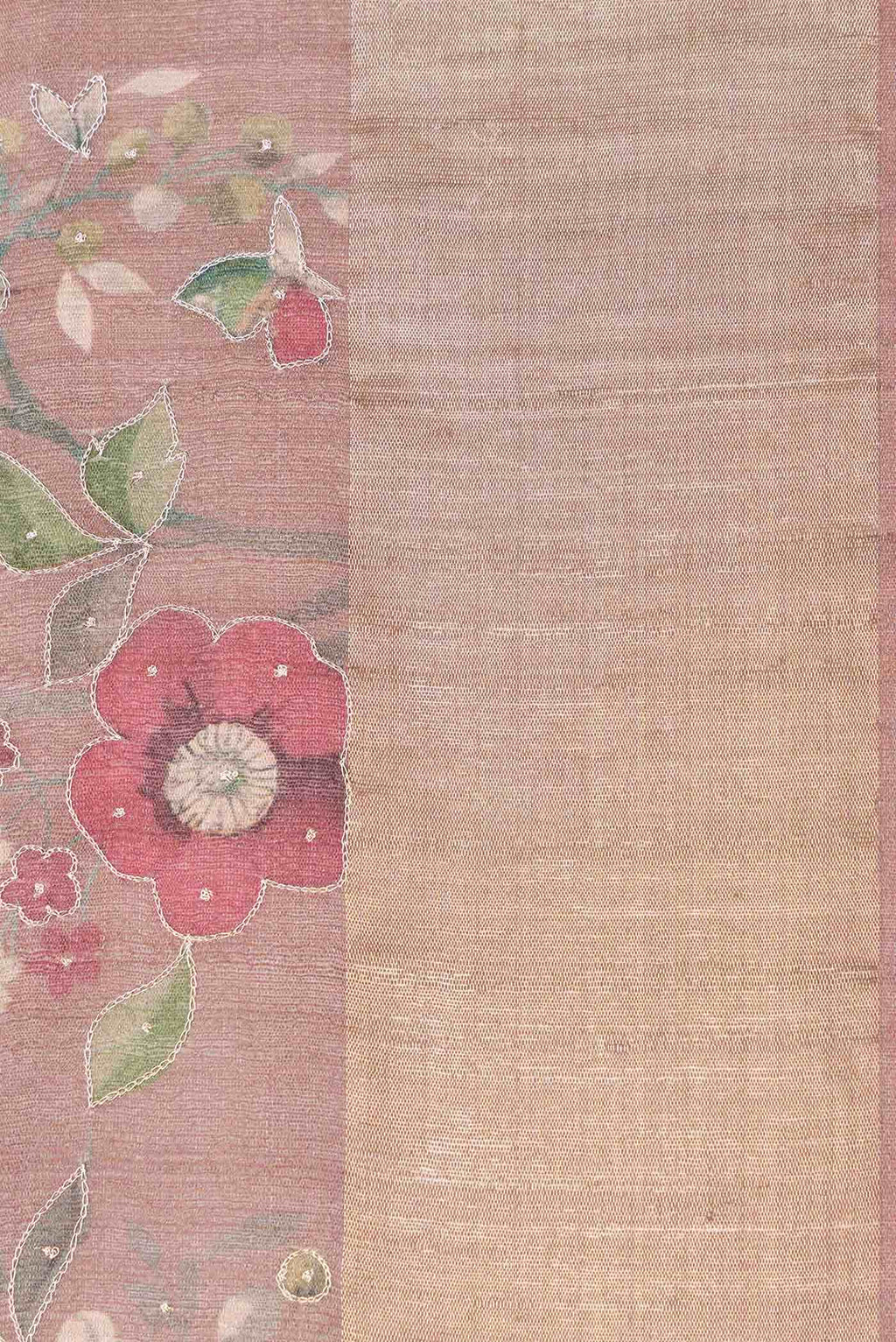 Brown Tussar Silk Saree