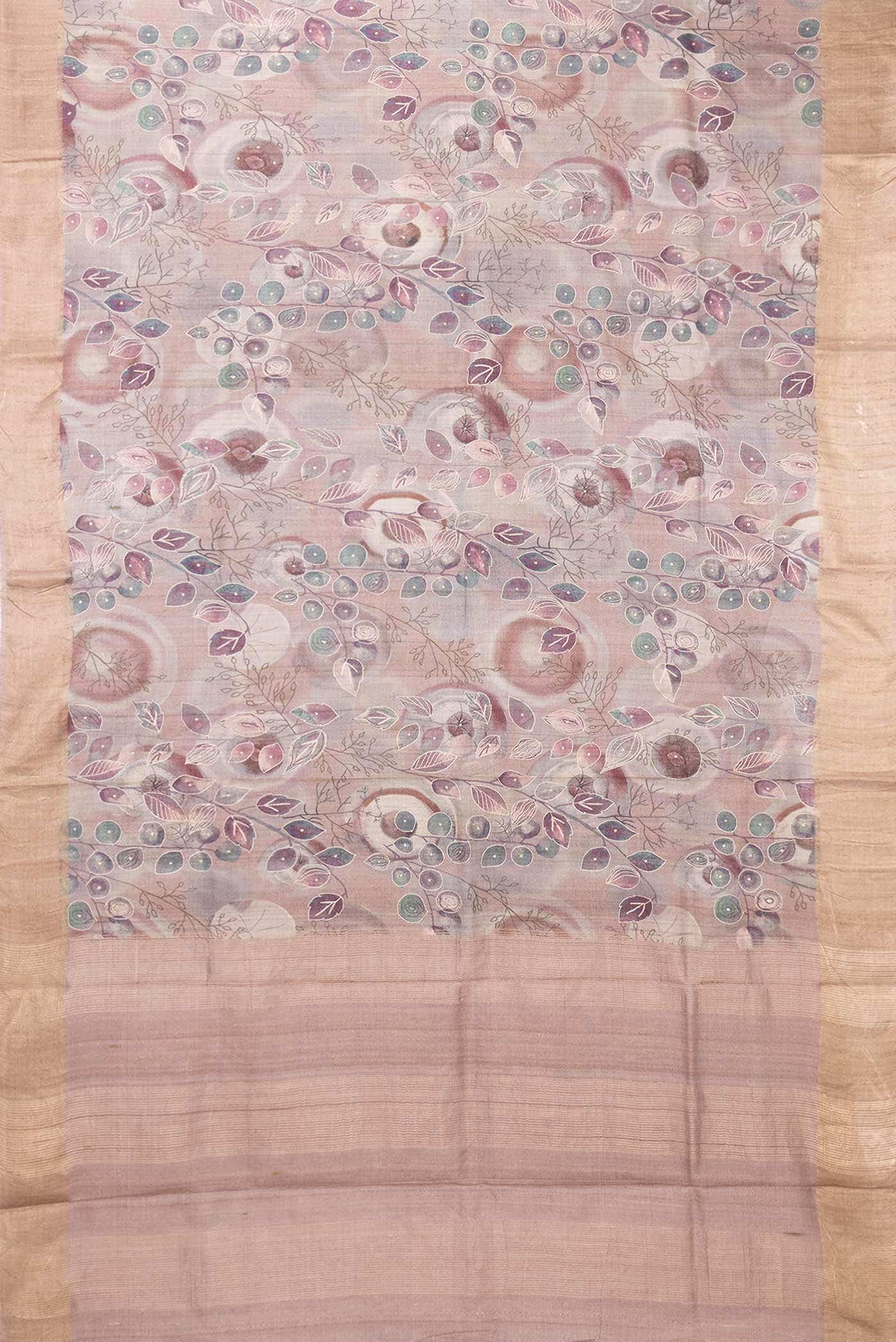 Brown Dual Tone Tussar Silk Saree