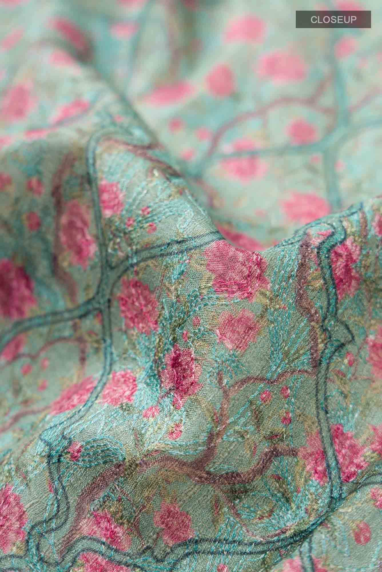 Green Bhagalpuri Tussar Silk Saree