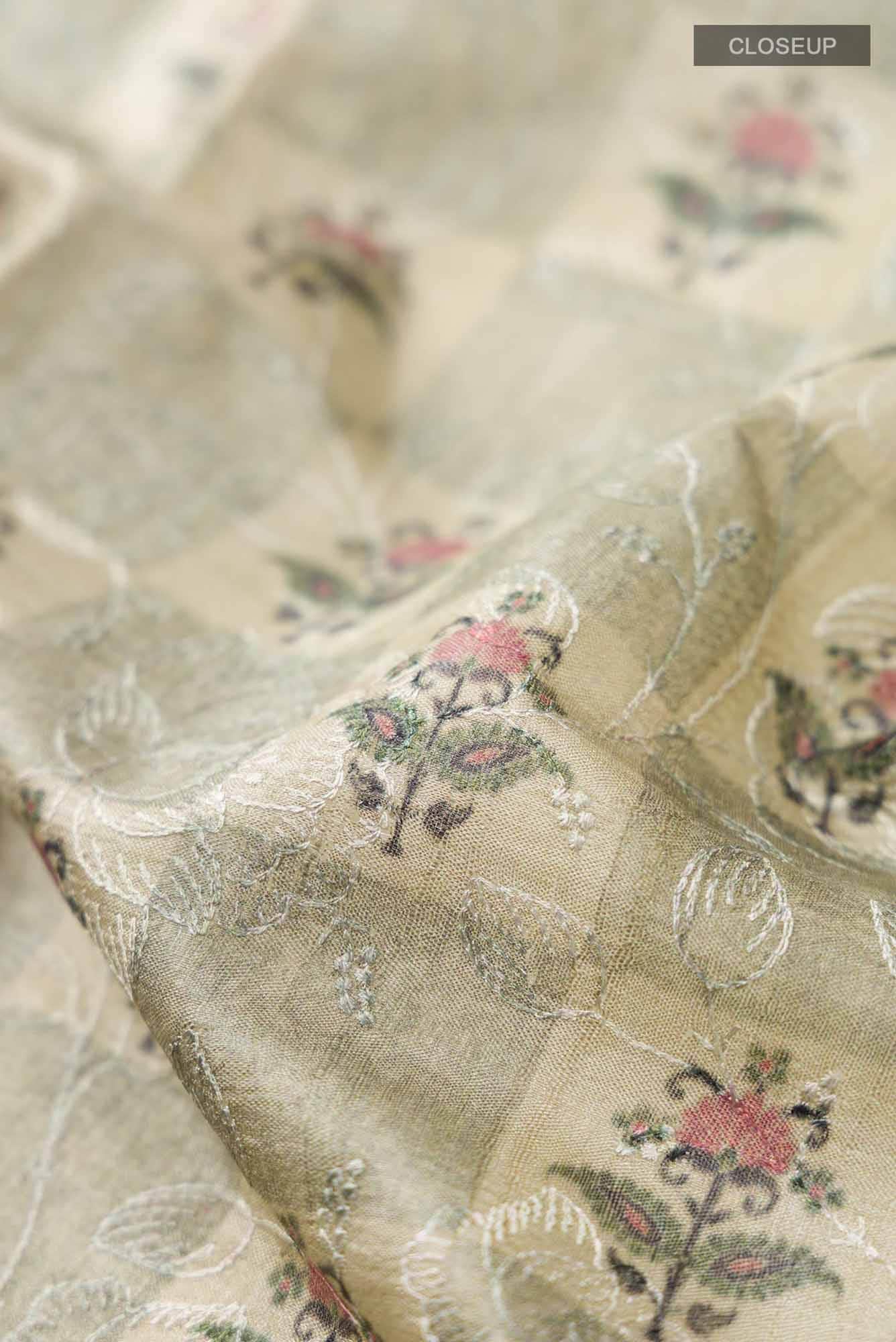 Light Green Bhagalpuri Tussar Silk Saree