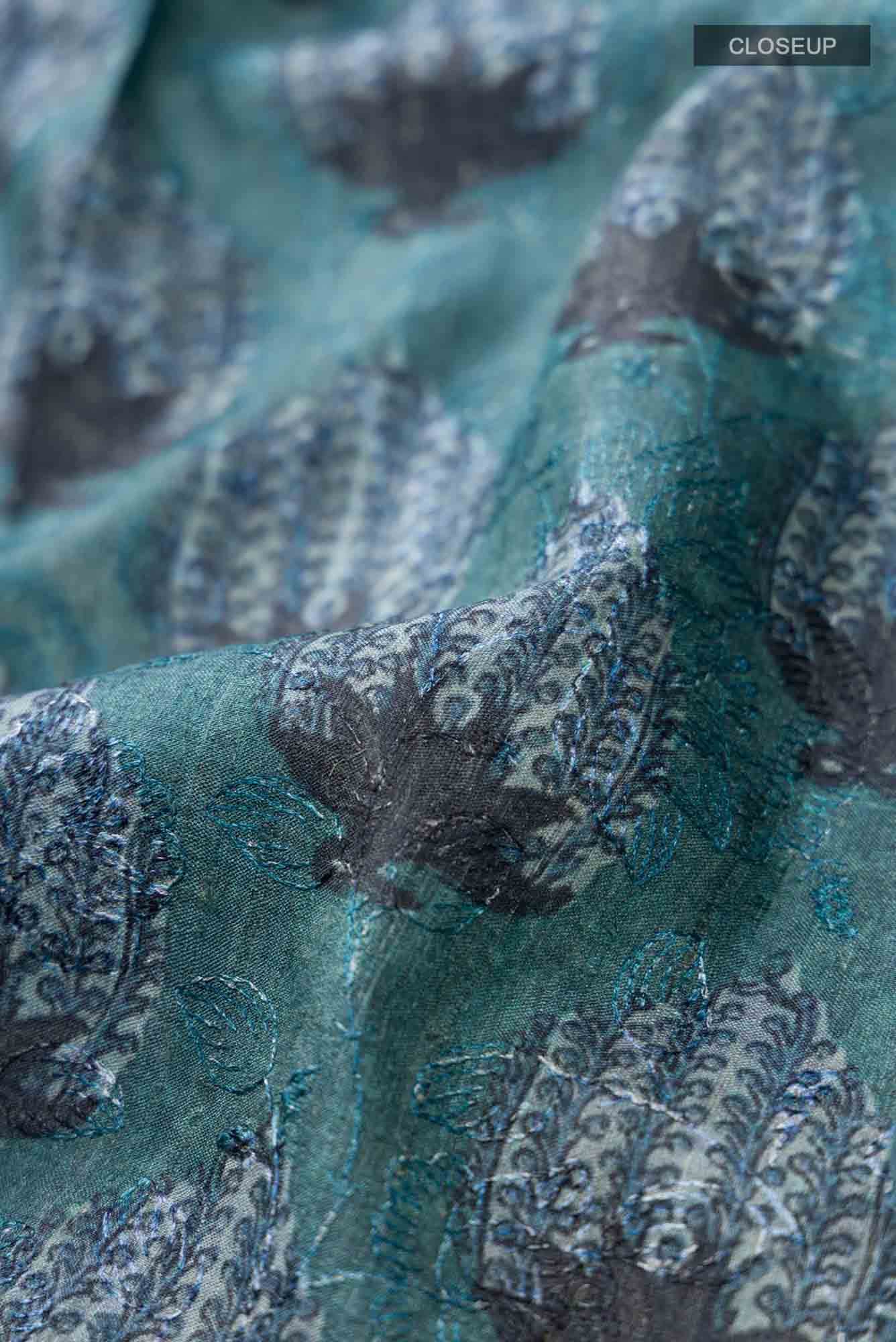 Green Bhagalpuri Tussar Silk Saree