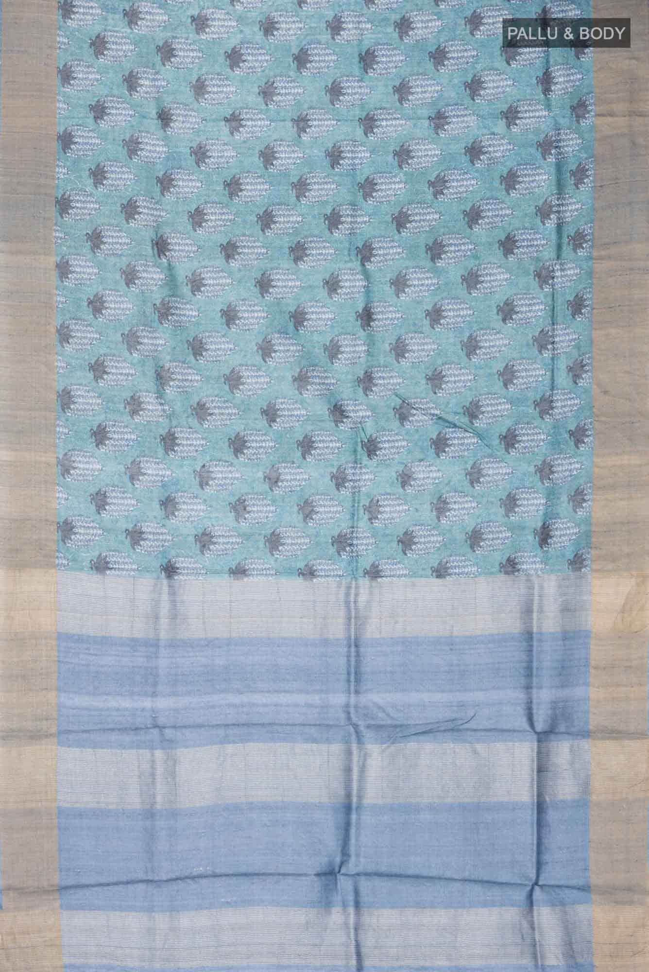 Green Bhagalpuri Tussar Silk Saree