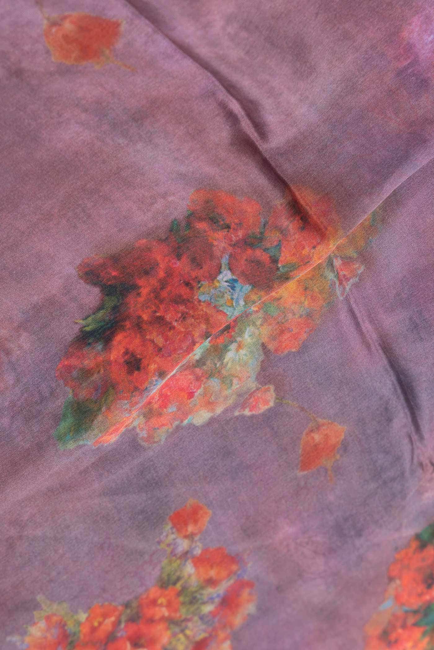 Purple Dual Tone Mysore Crepe Saree