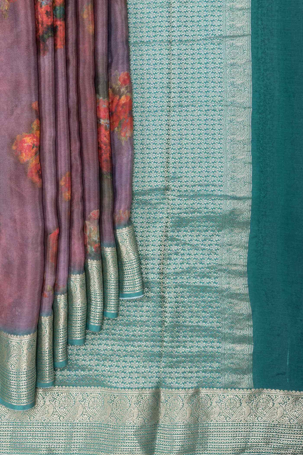 Purple Dual Tone Mysore Crepe Saree