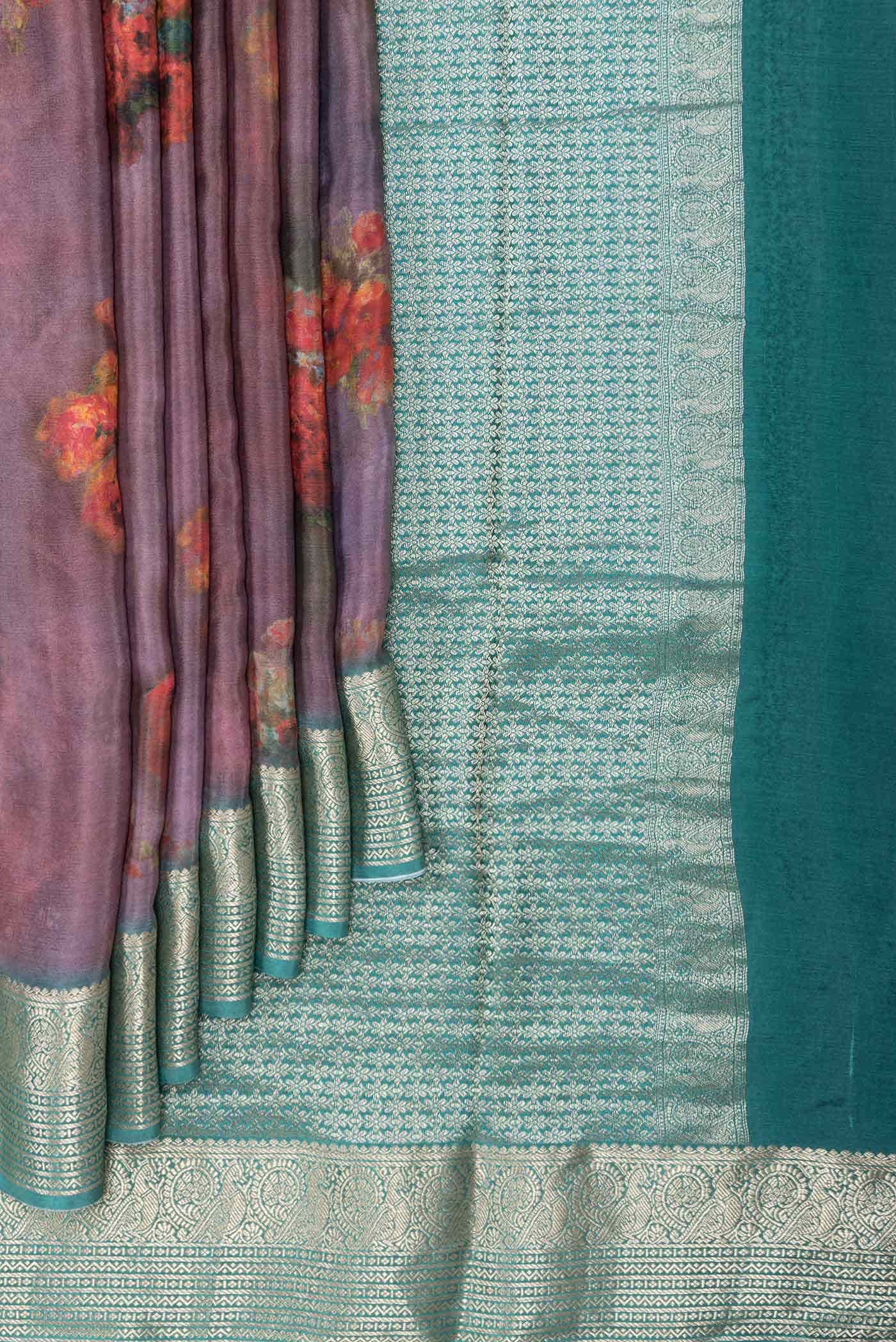 Purple Dual Tone Mysore Crepe Saree