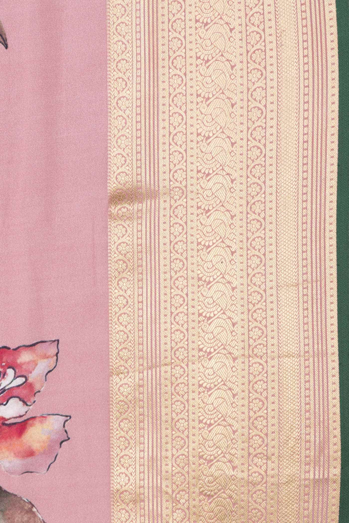Pink Dual Tone Mysore Crepe Saree