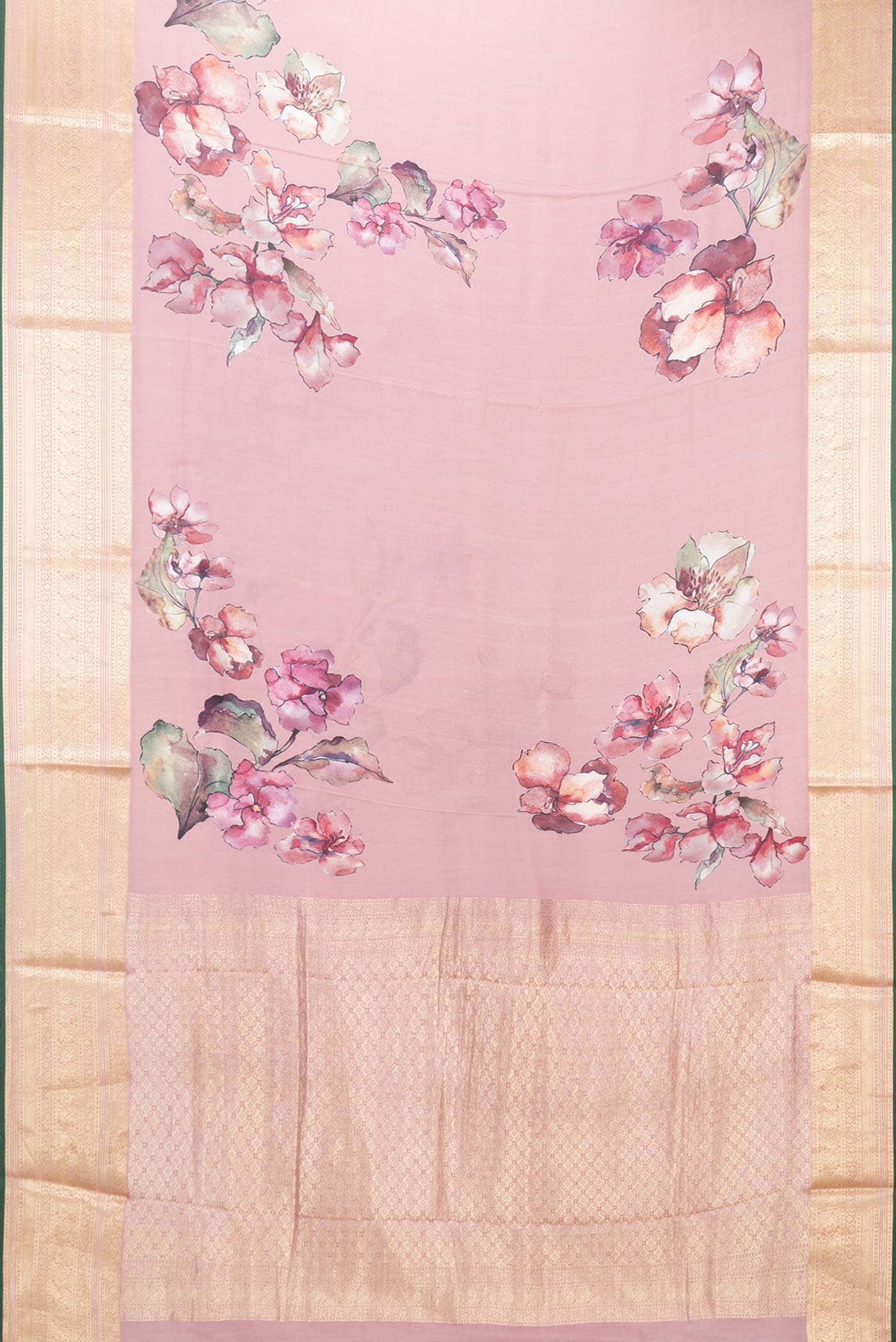 Pink Dual Tone Mysore Crepe Saree