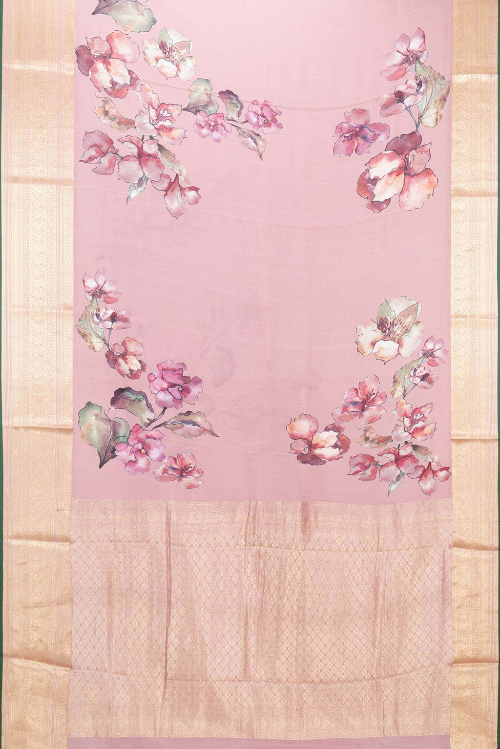 Pink Dual Tone Mysore Crepe Saree