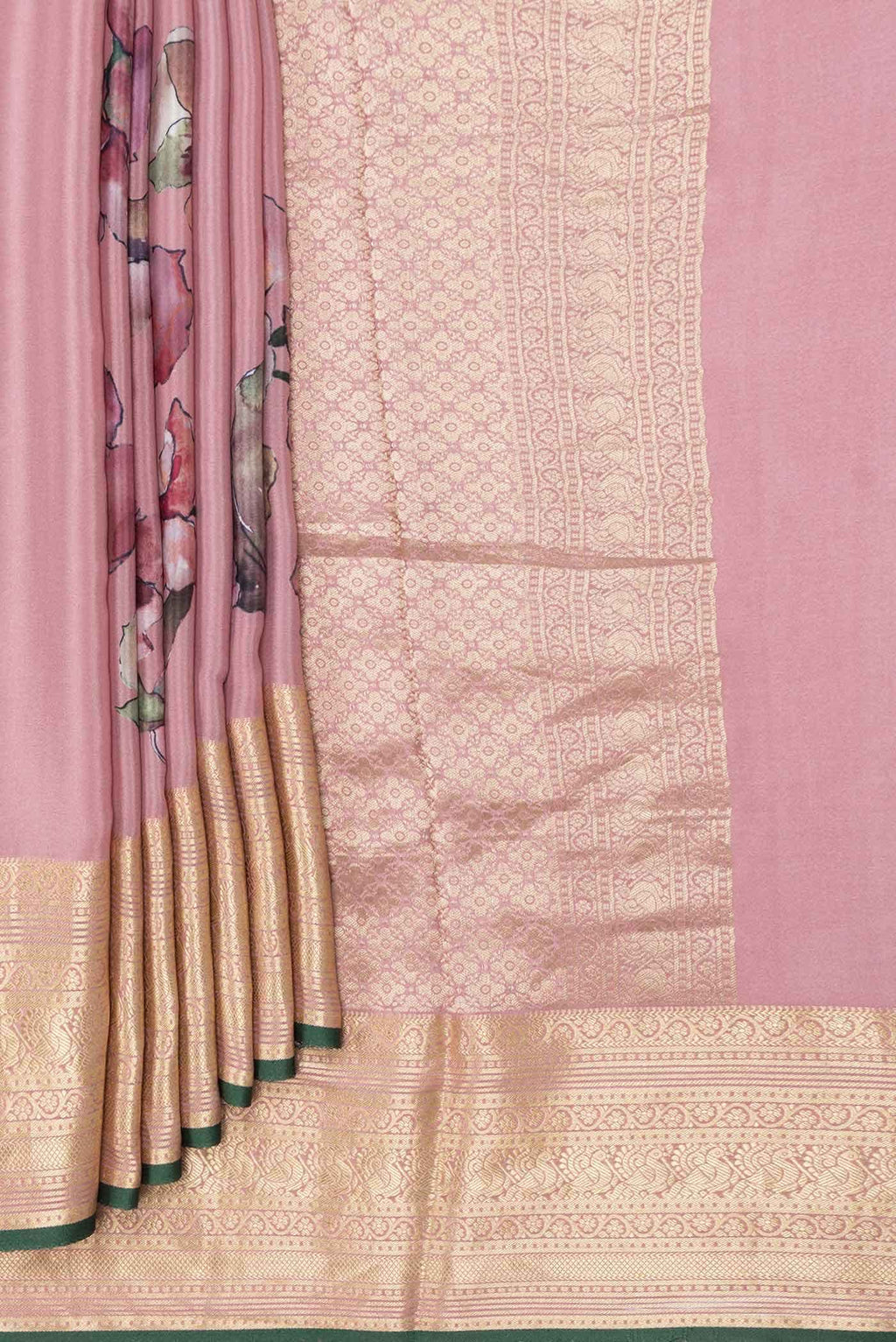 Pink Dual Tone Mysore Crepe Saree