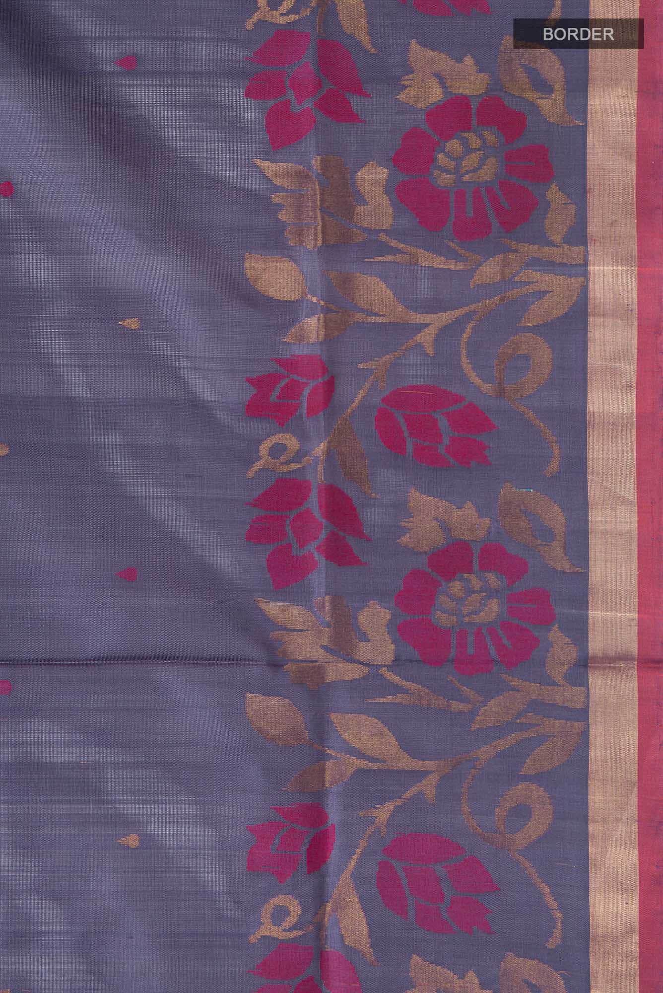 Grey Uppada Silk Saree