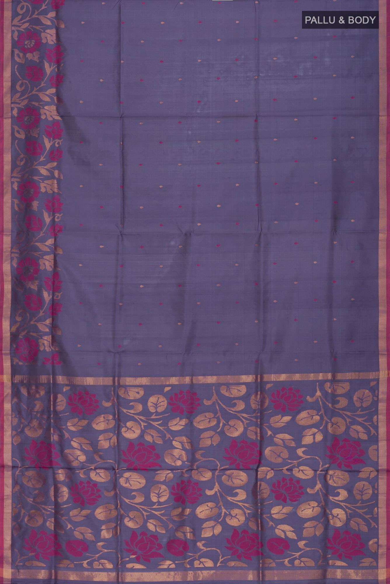 Grey Uppada Silk Saree