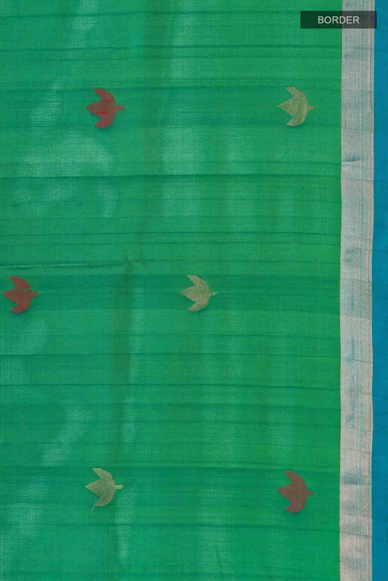 Green with Blue Dual Tone Uppada Silk Saree