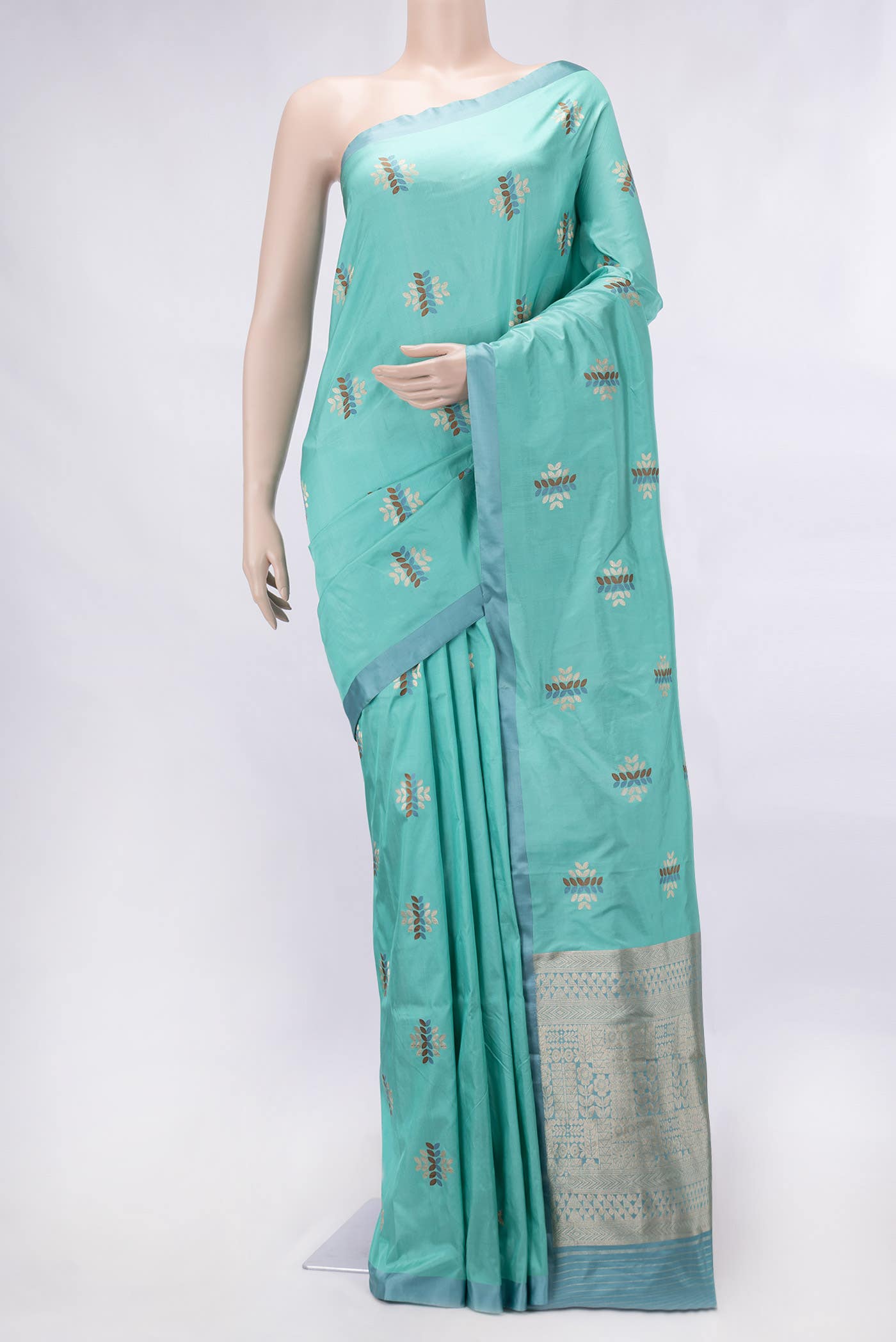 Sea Green Banarasi Silk Saree