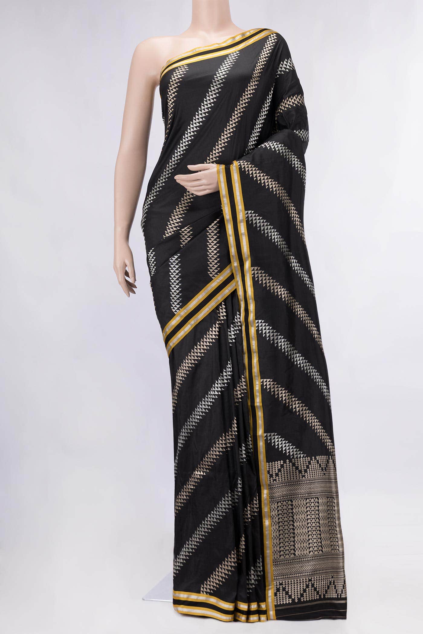 Black Banarasi Silk Saree