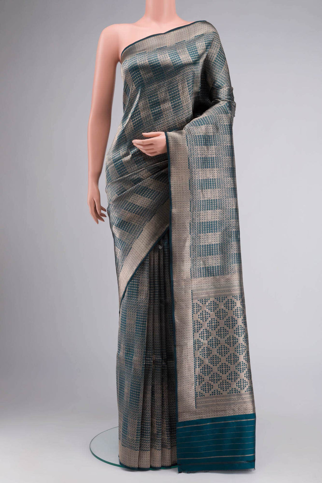 Blue Banarasi Silk Saree