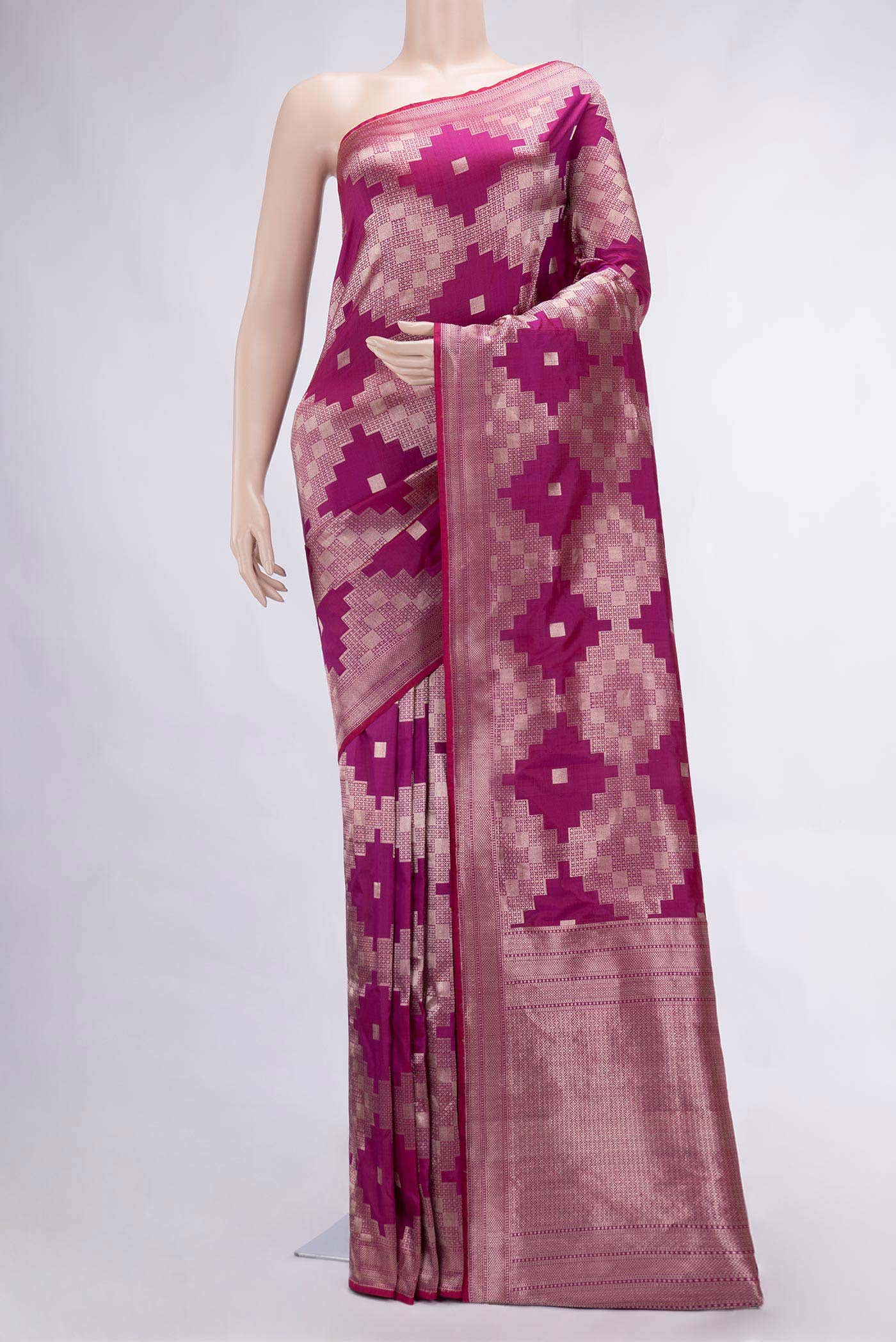 Purple Dual Tone Banarasi Silk Saree