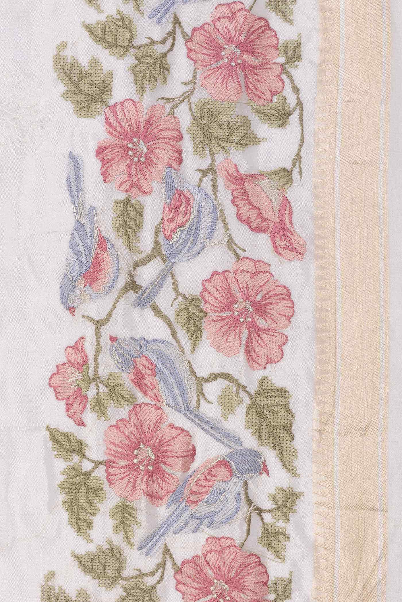 Beige Dual Tone Organza Silk Saree