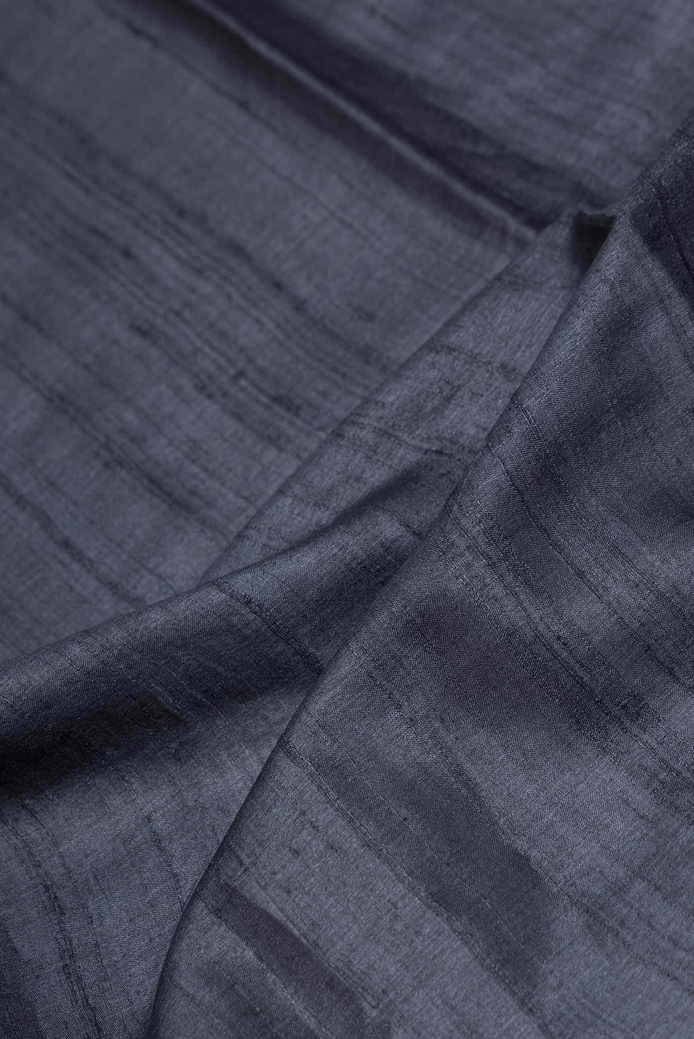 Black Dual Tone Tussar Silk Saree