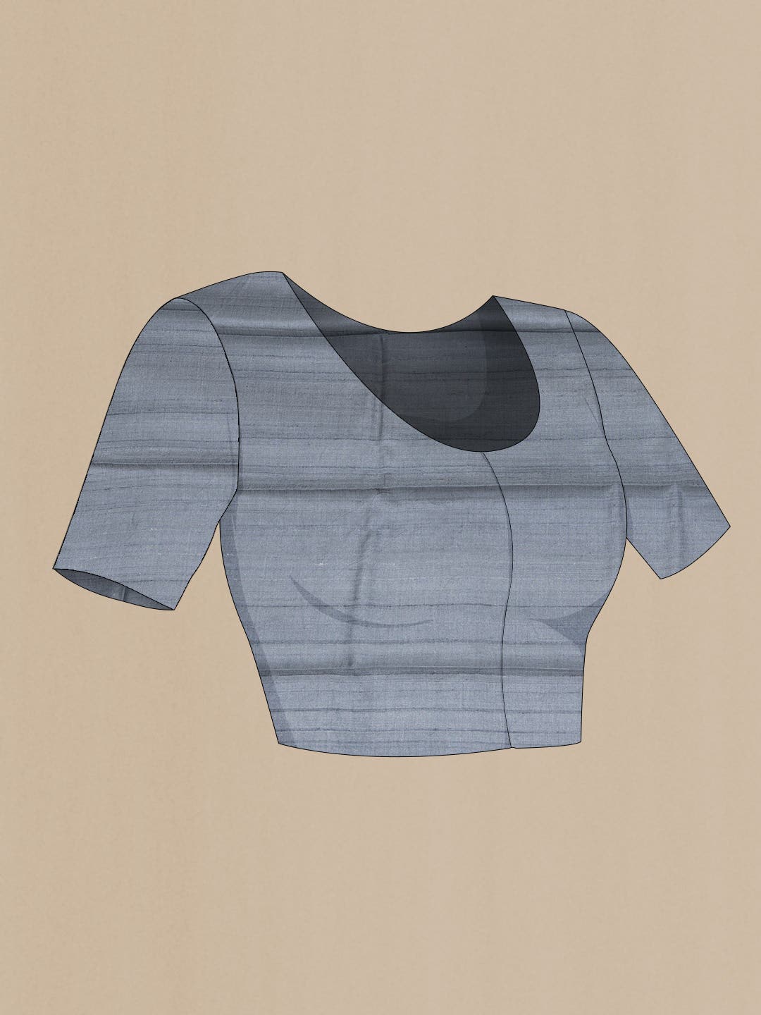 Grey Tussar Silk Saree