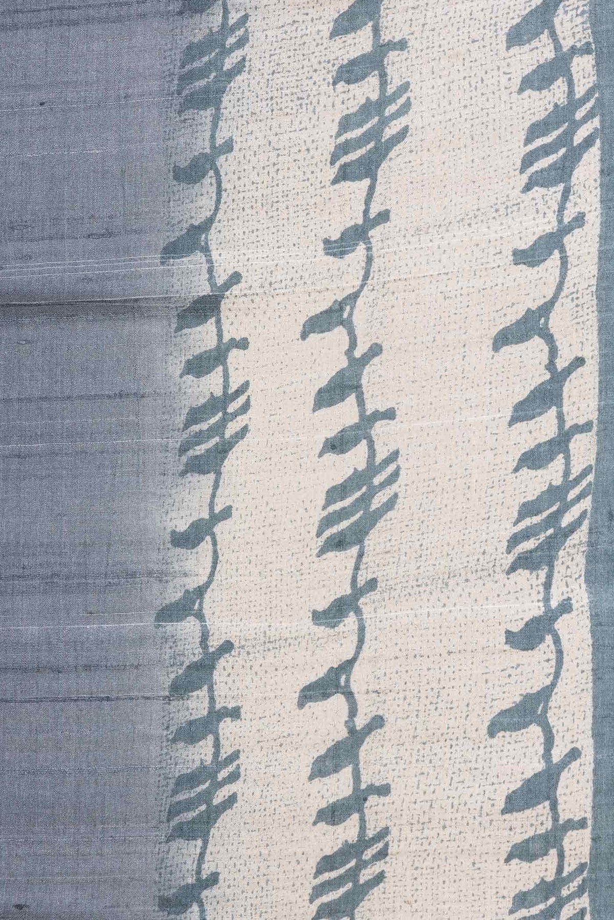 Grey Tussar Silk Saree