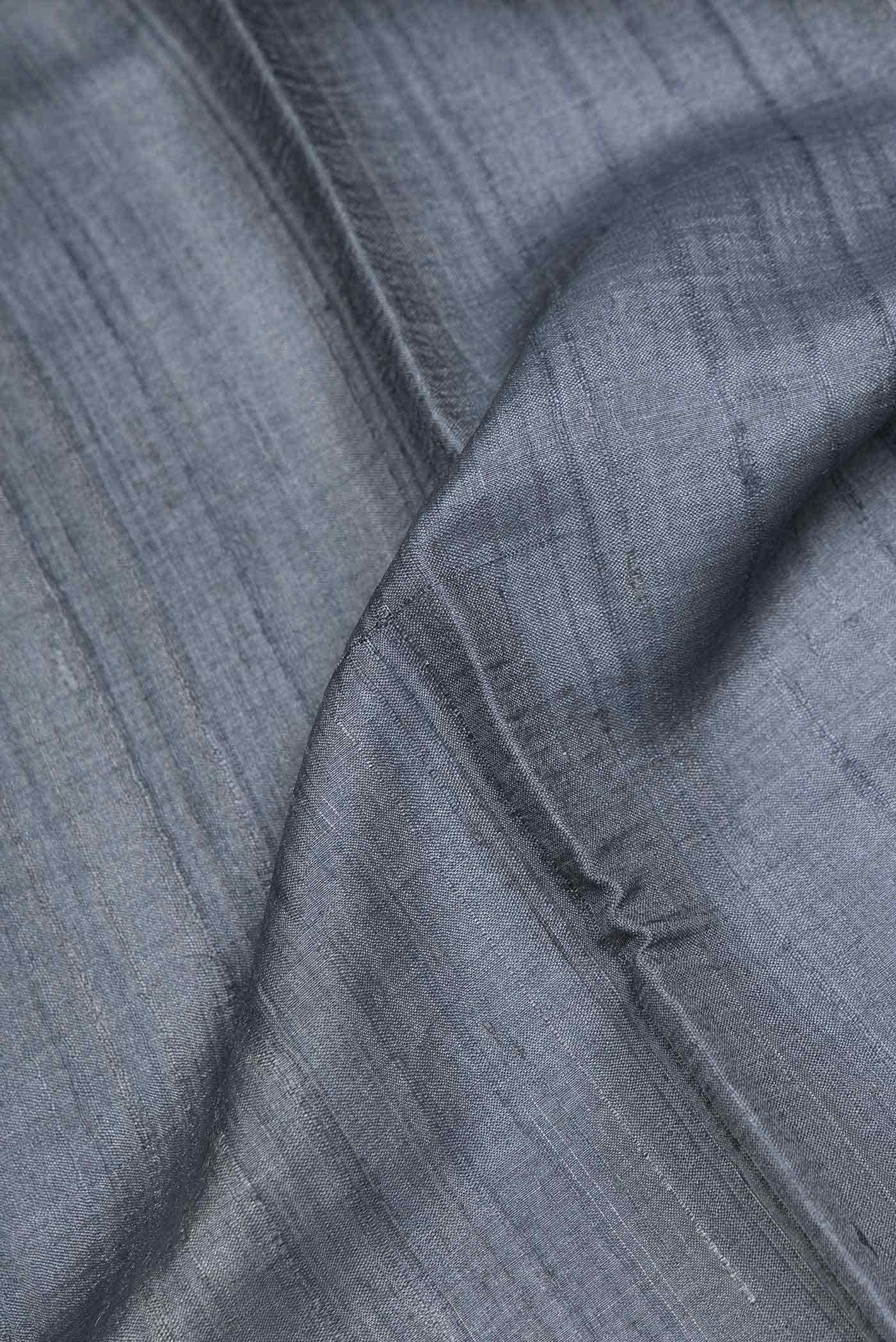 Grey Tussar Silk Saree
