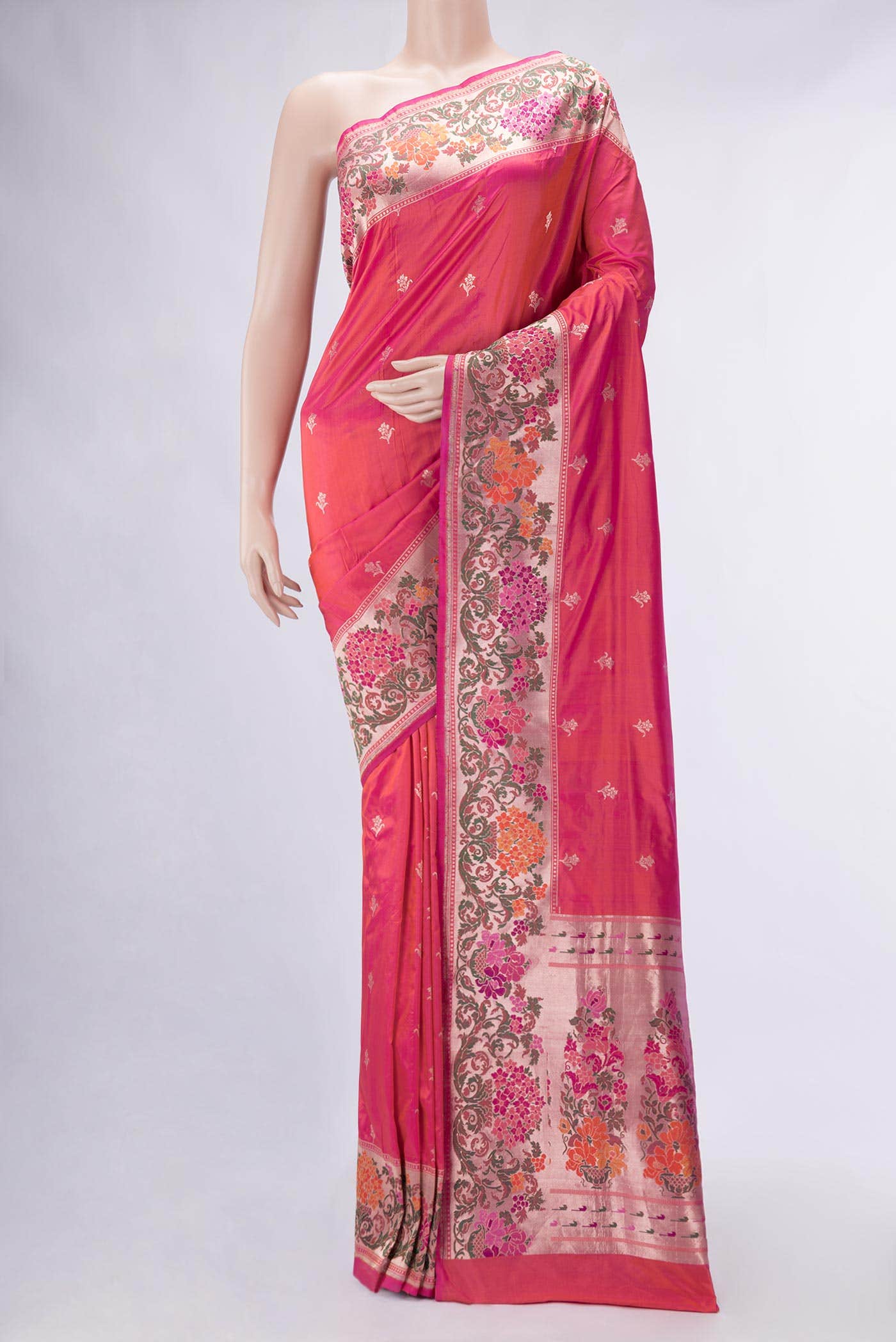 Pink Dual Tone Banarasi Silk Saree