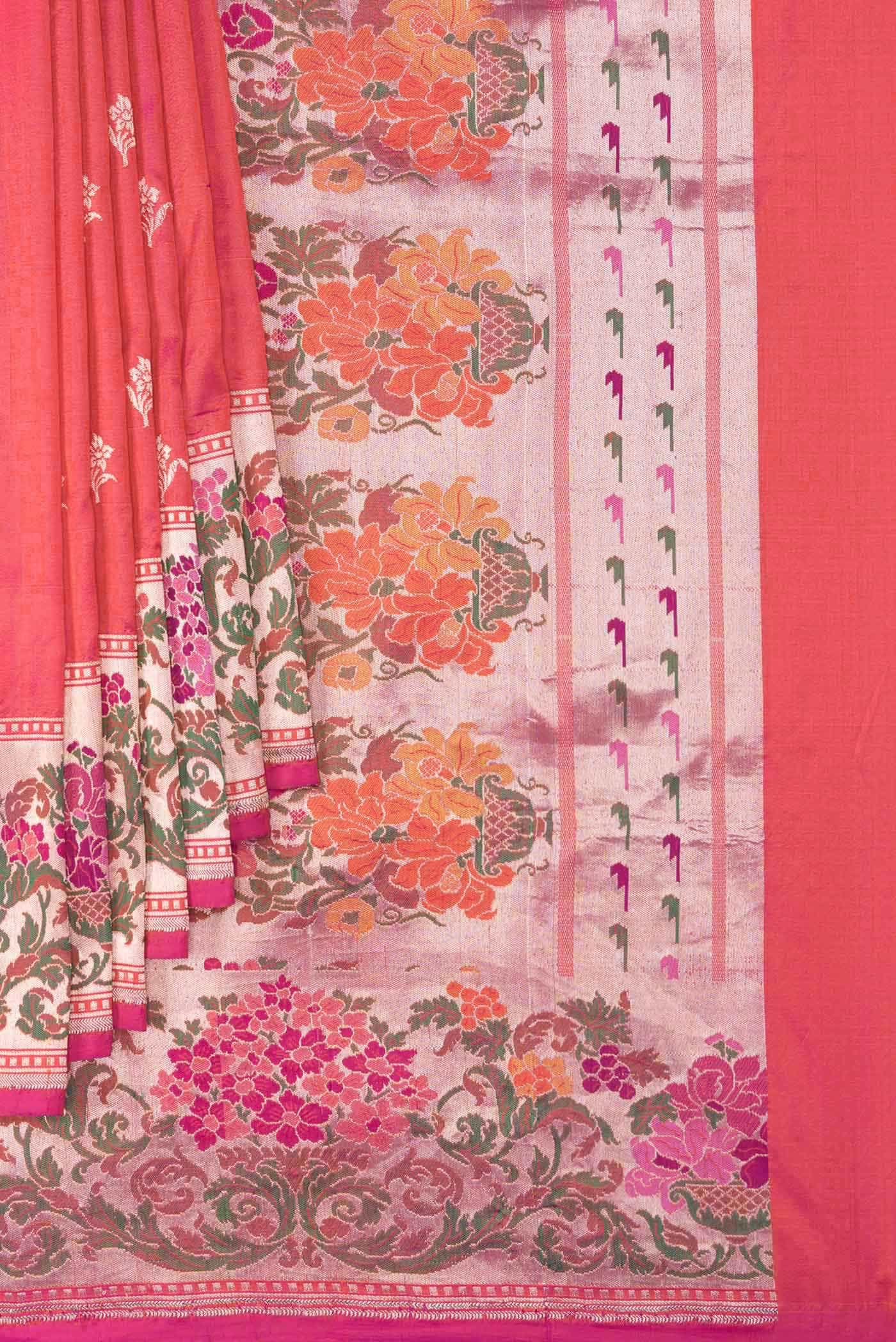 Pink Dual Tone Banarasi Silk Saree