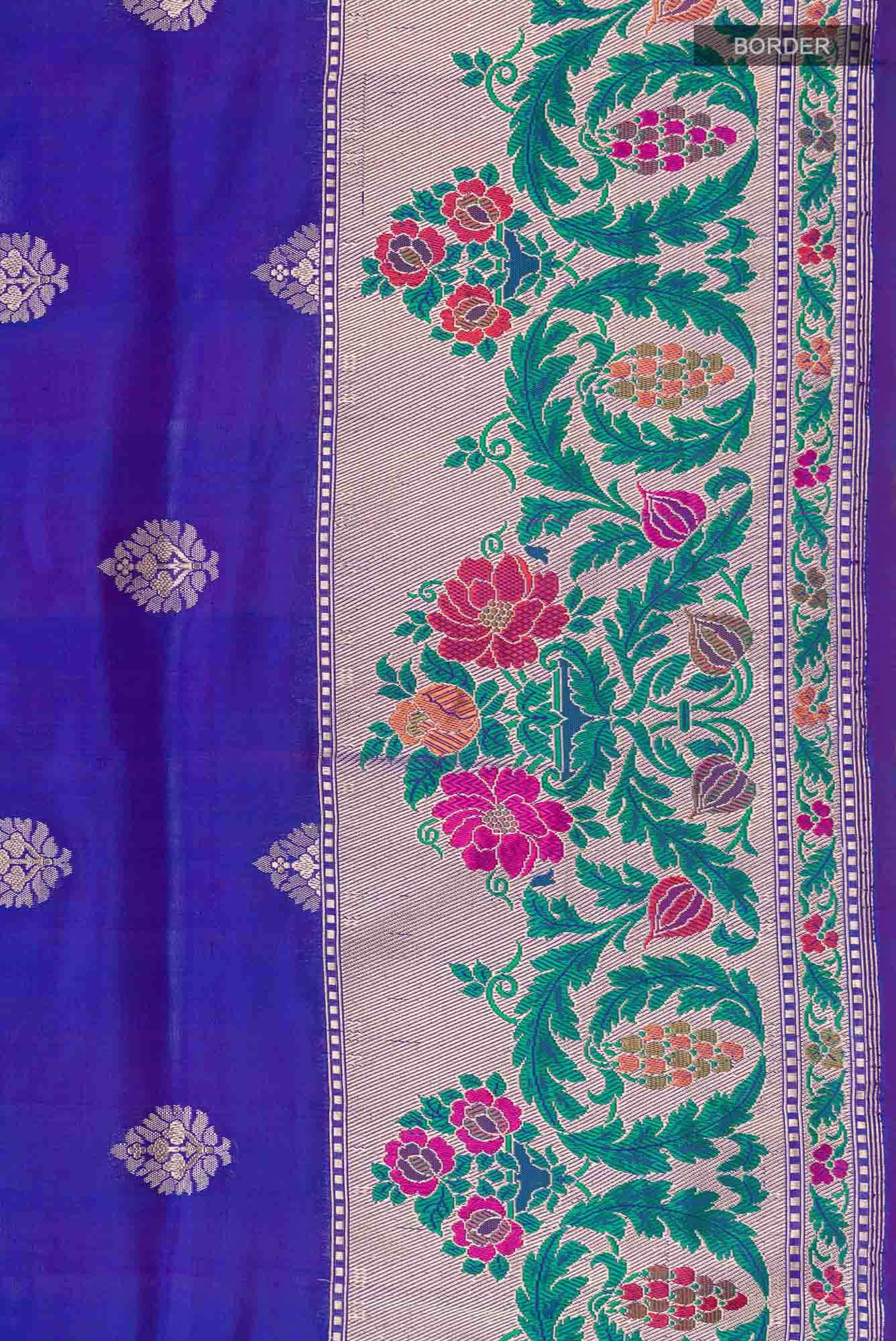 Blue Banarasi Silk Saree