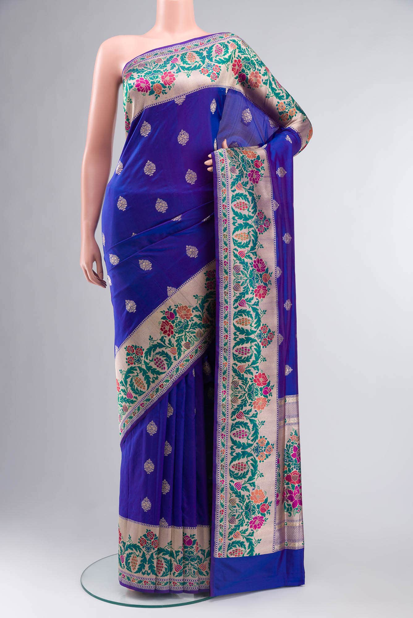 Blue Banarasi Silk Saree