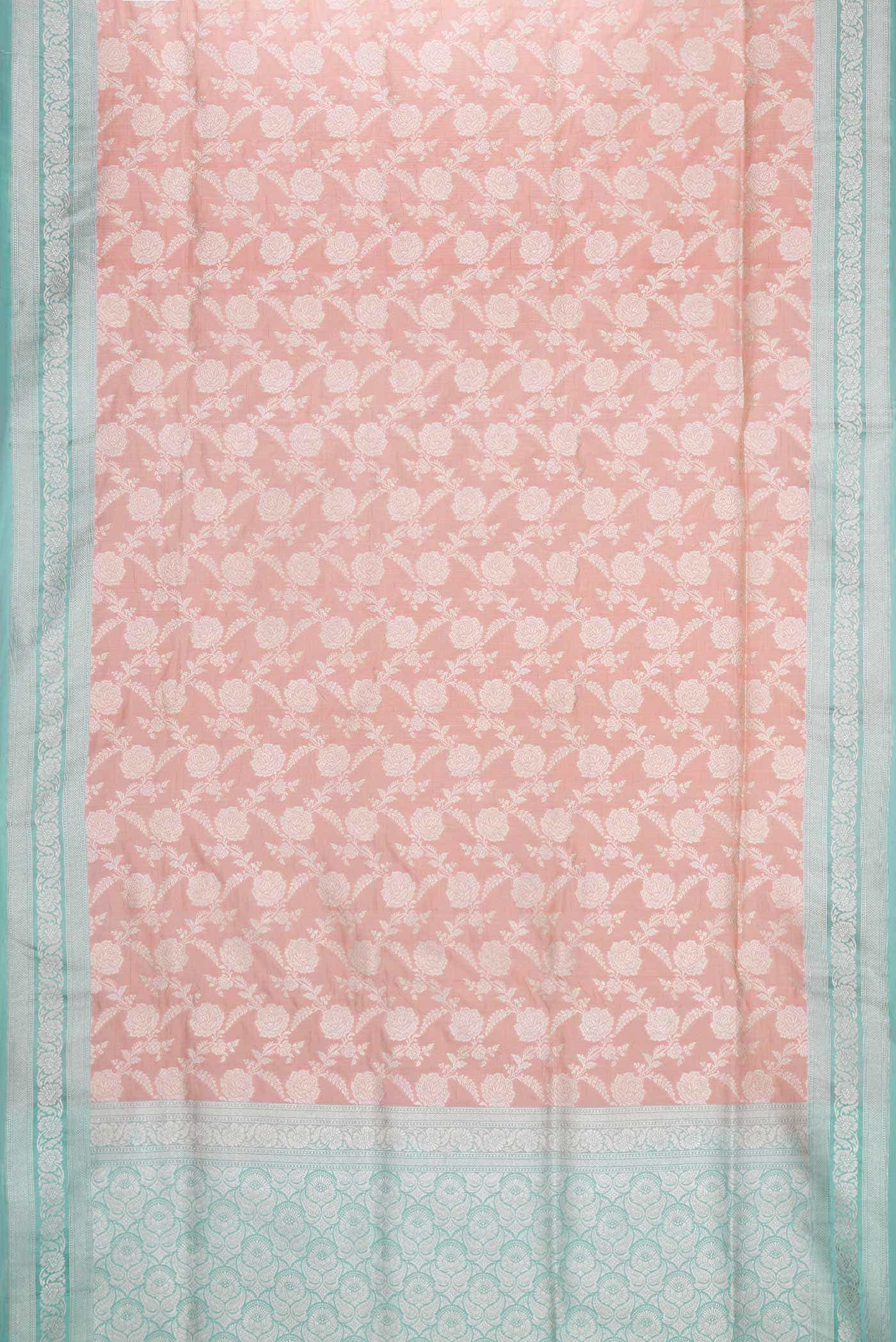 Golden Peach Banarasi Silk Saree