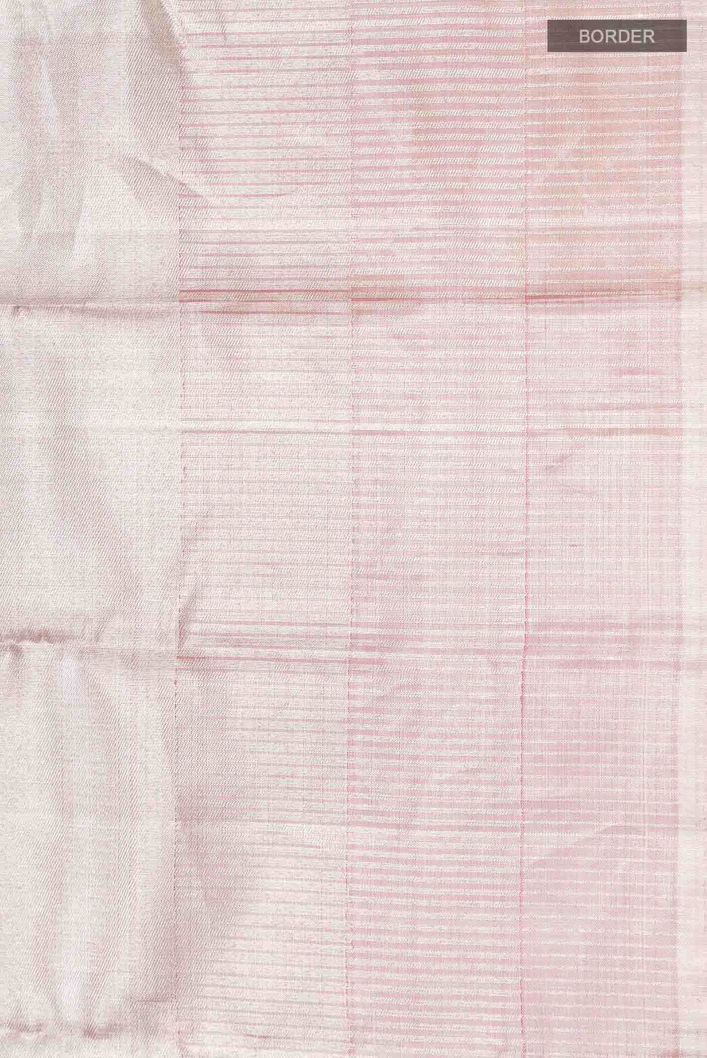Rose Gold with Silver Dual Tone Kanchipuram Tissue Silk Saree