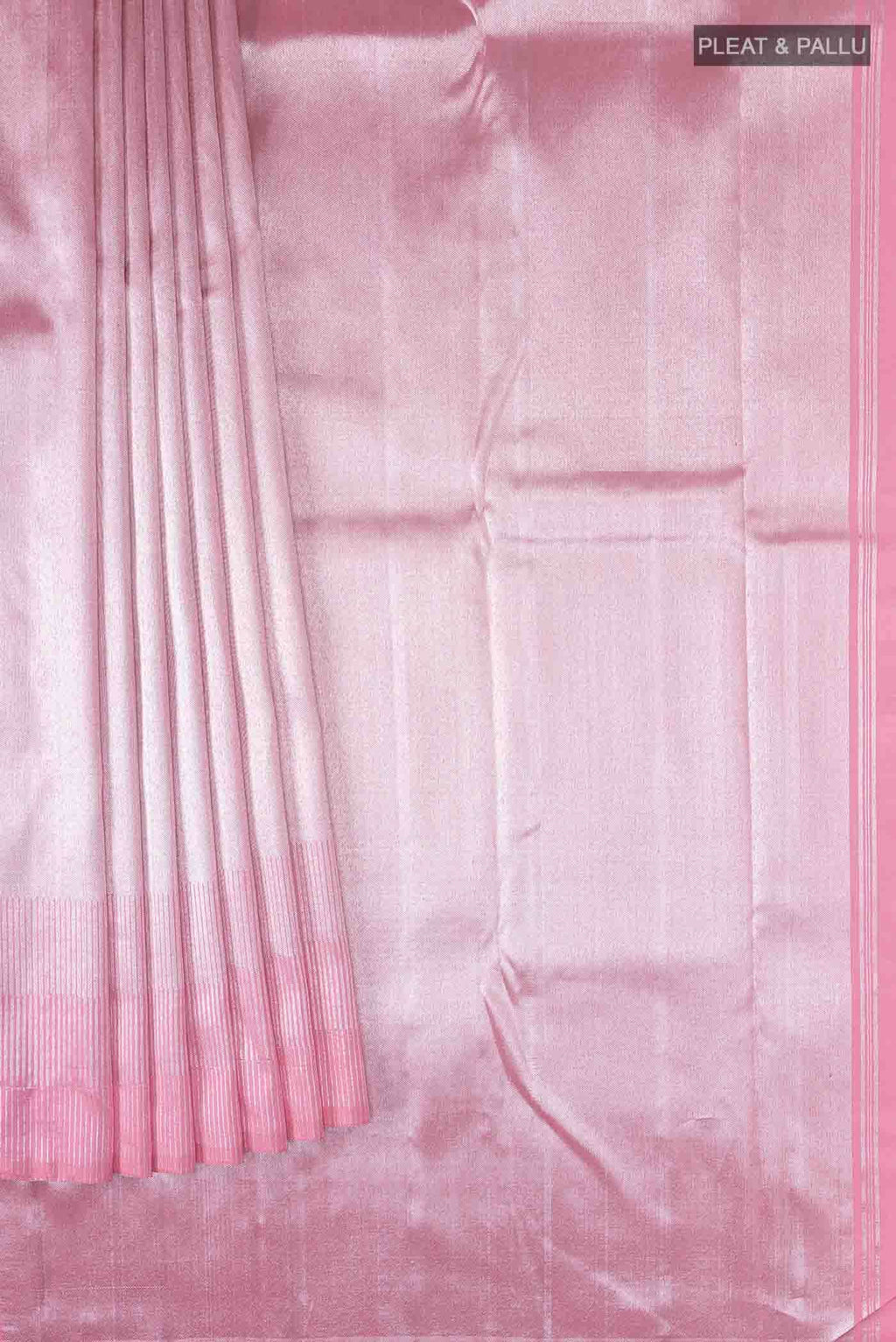 Rose Pink  with  Silver Dual Tone Kanchipuram Tissue Silk Saree