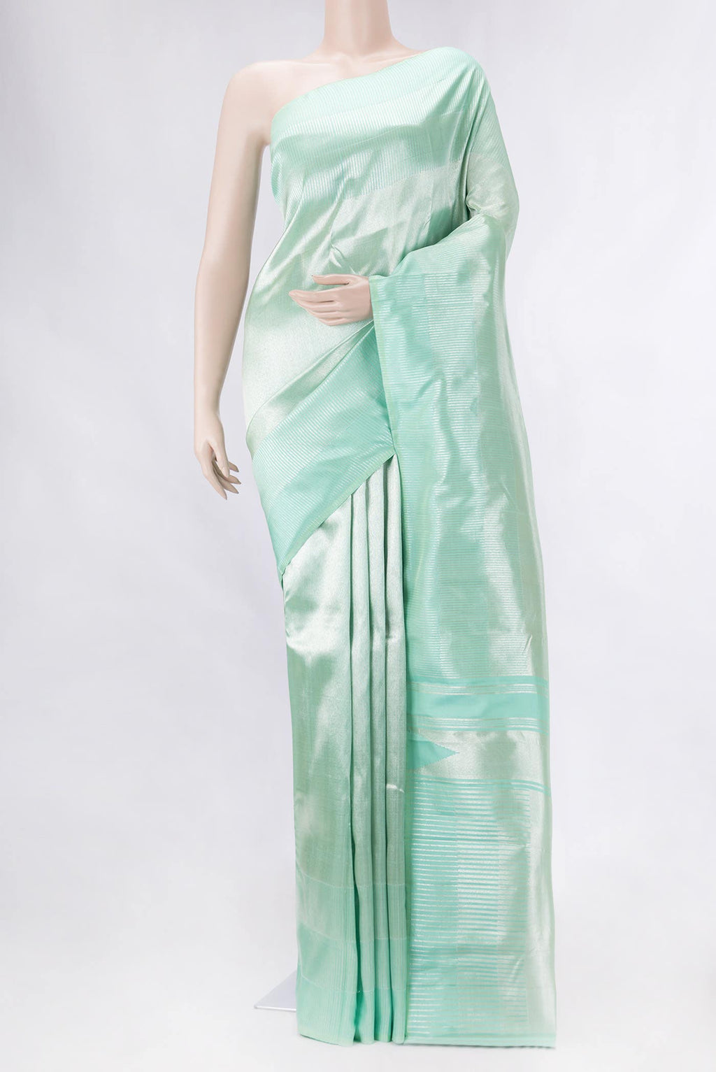 Sea Green Dual Tone Kanchipuram Tissue Silk Saree