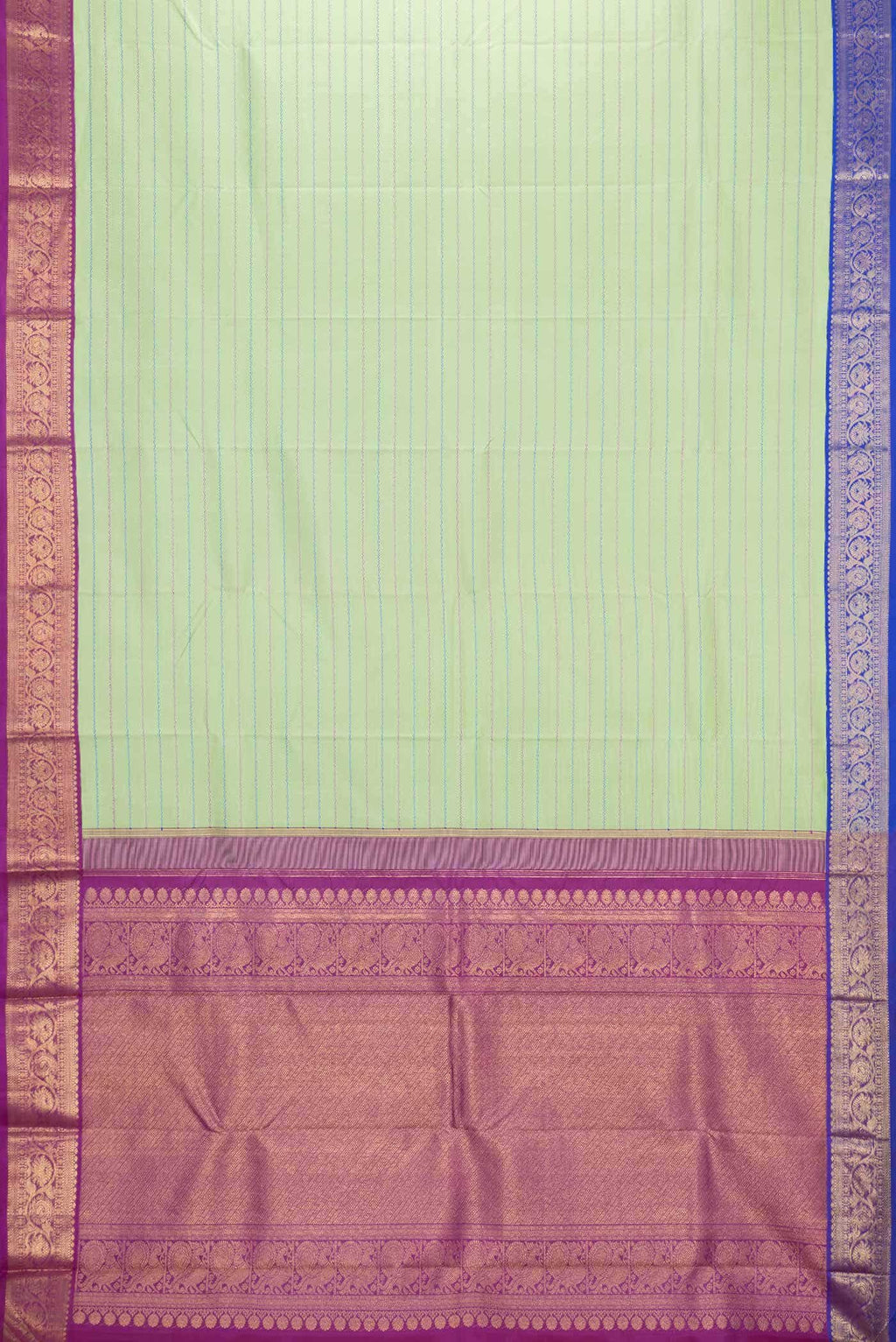 Pure Silk Pure Zari Light Green Dual Tone Kanchipuram Saree