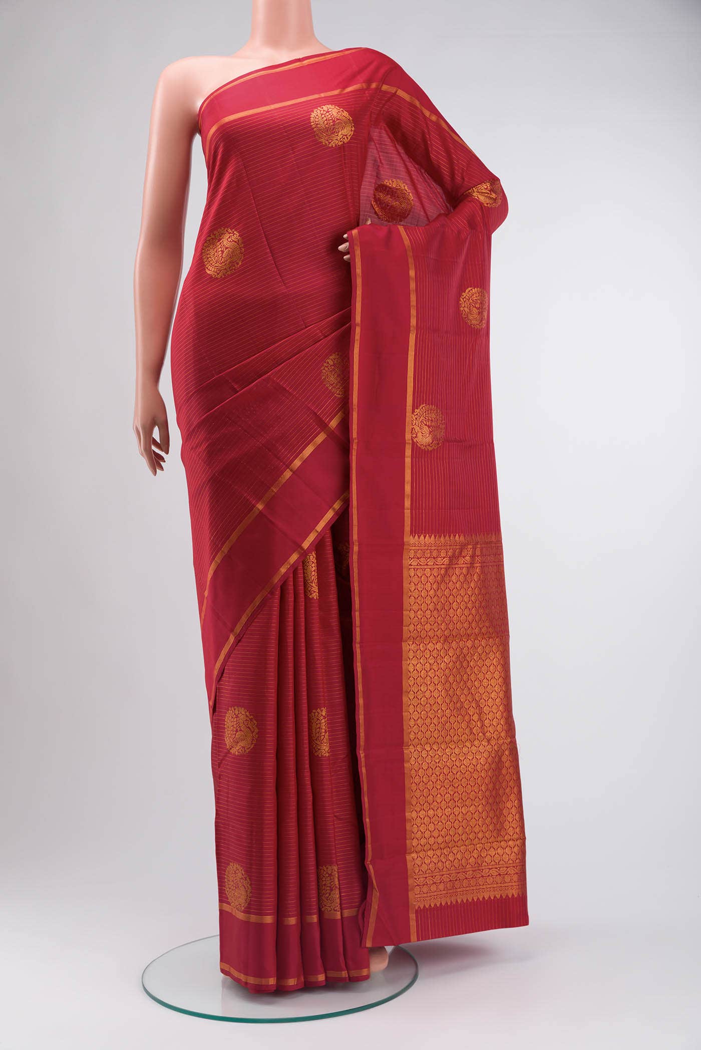 Pure Silk Pure Zari Red Kanchipuram Saree