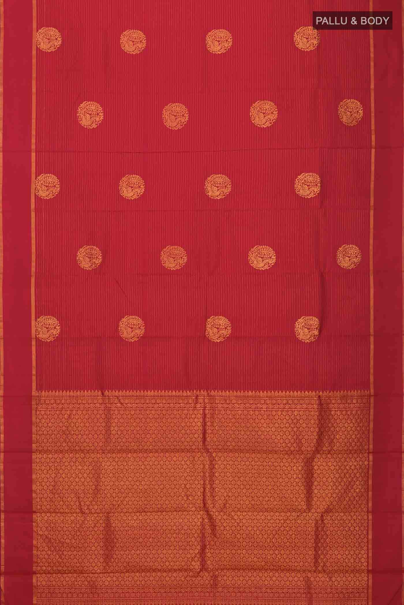 Pure Silk Pure Zari Red Kanchipuram Saree