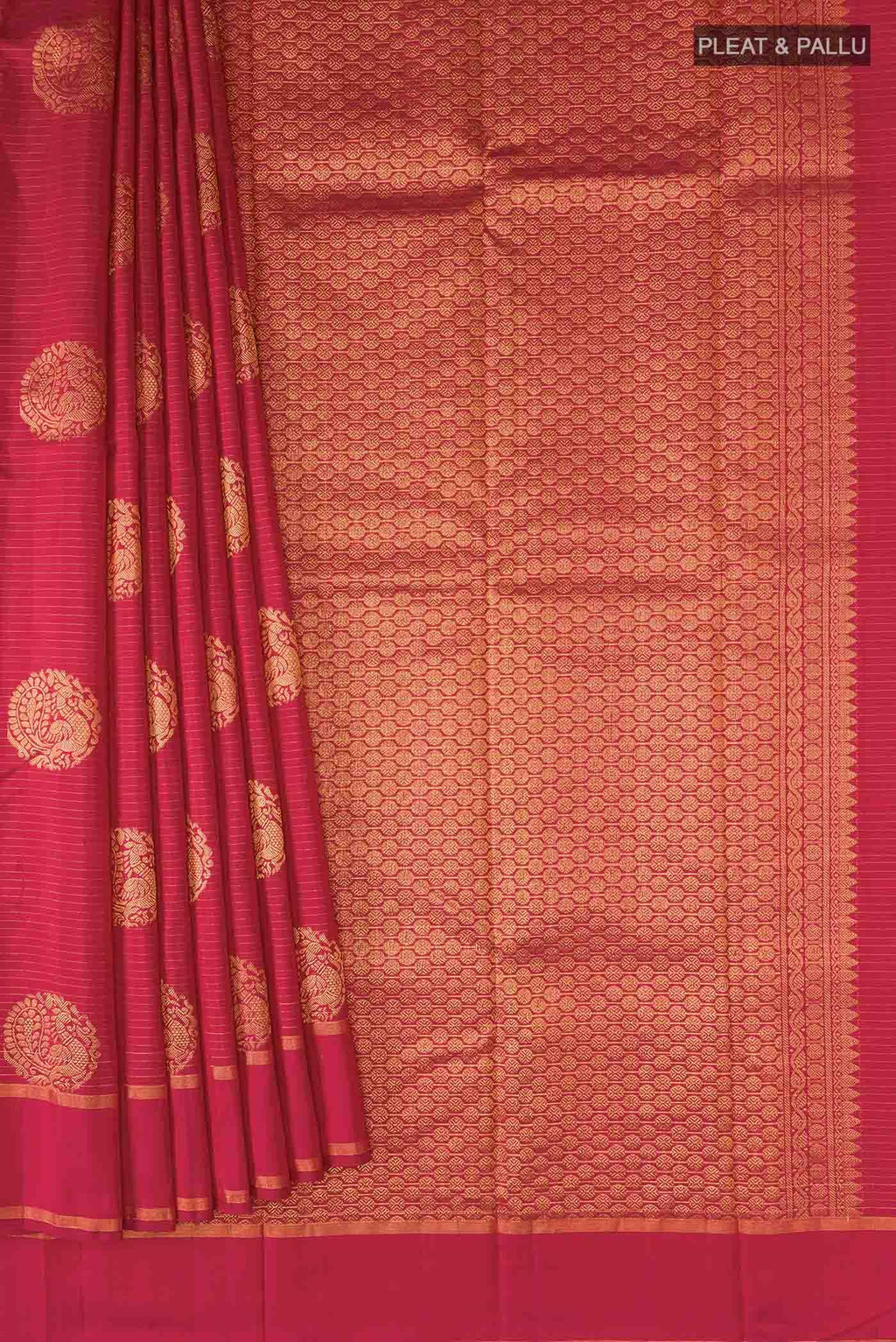 Pure Silk Pure Zari Red Kanchipuram Saree