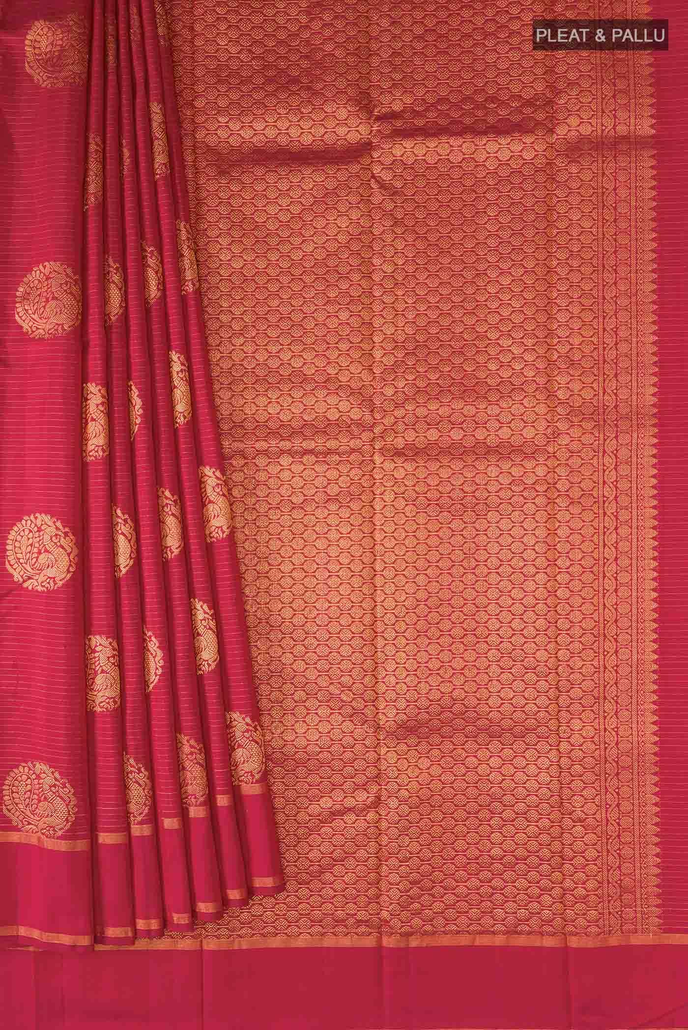Pure Silk Pure Zari Red Kanchipuram Saree