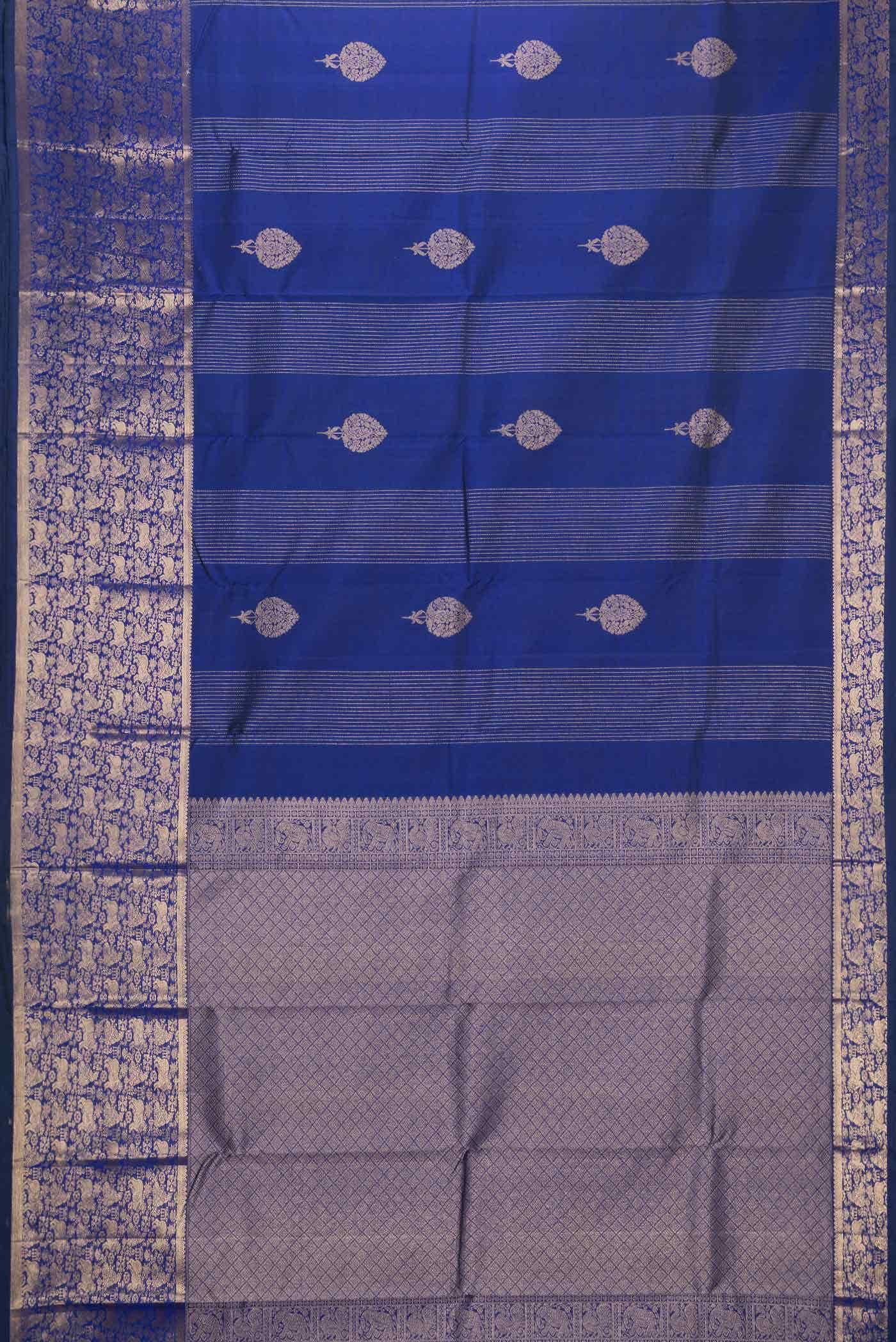 Blue Dual Tone Kanchipuram Silk Saree