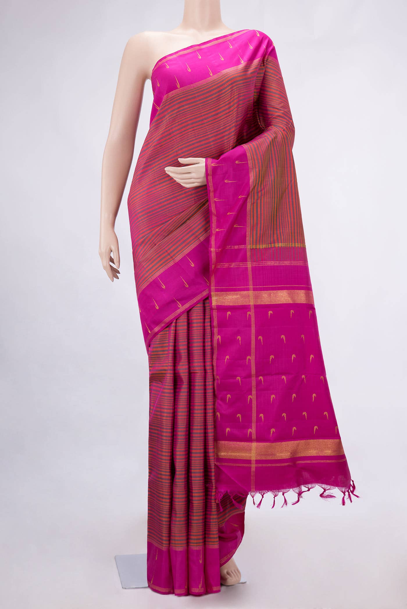 Pure Silk Pure Zari Multi Kanchipuram Saree